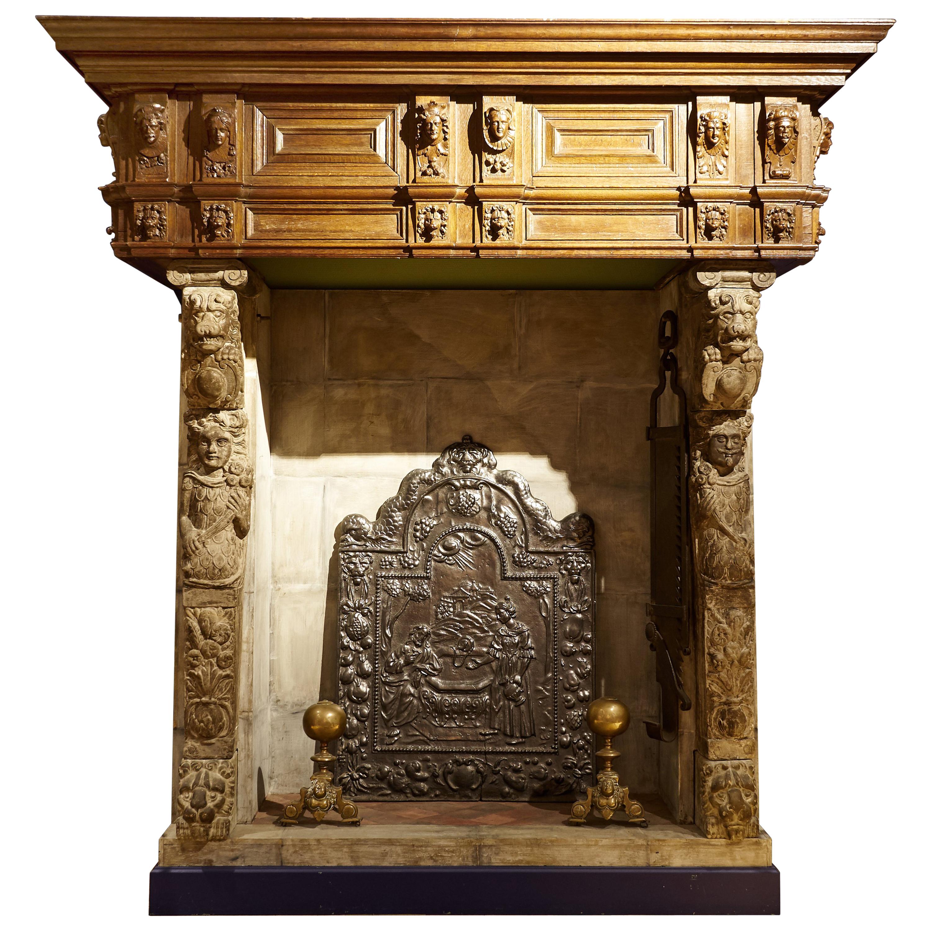 Amsterdam 17th Century Fireplace For Sale