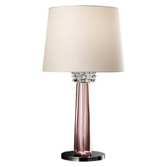 Amsterdam 5564 Table Lamp in Chrome & Glass, White Shade, by Barovier&Toso