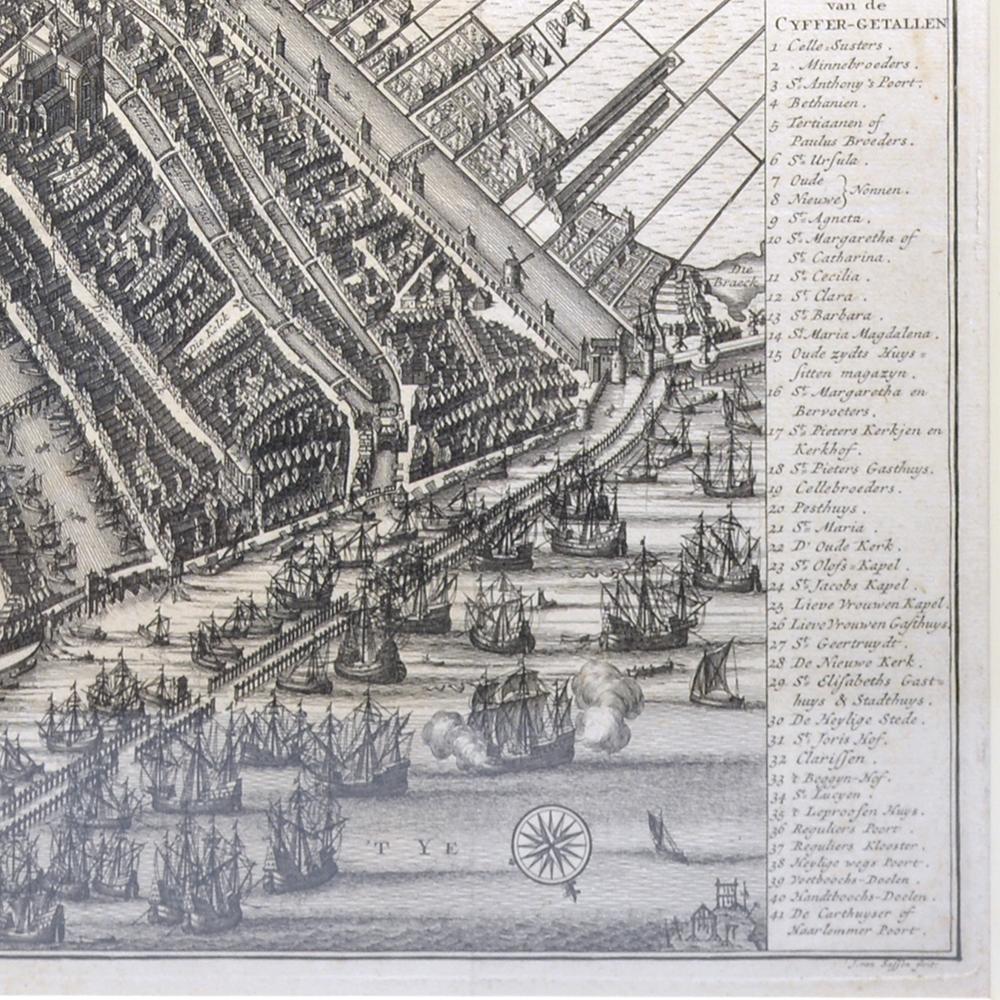 Early 18th Century Amsterdam city plan - Joost van Sassen For Sale