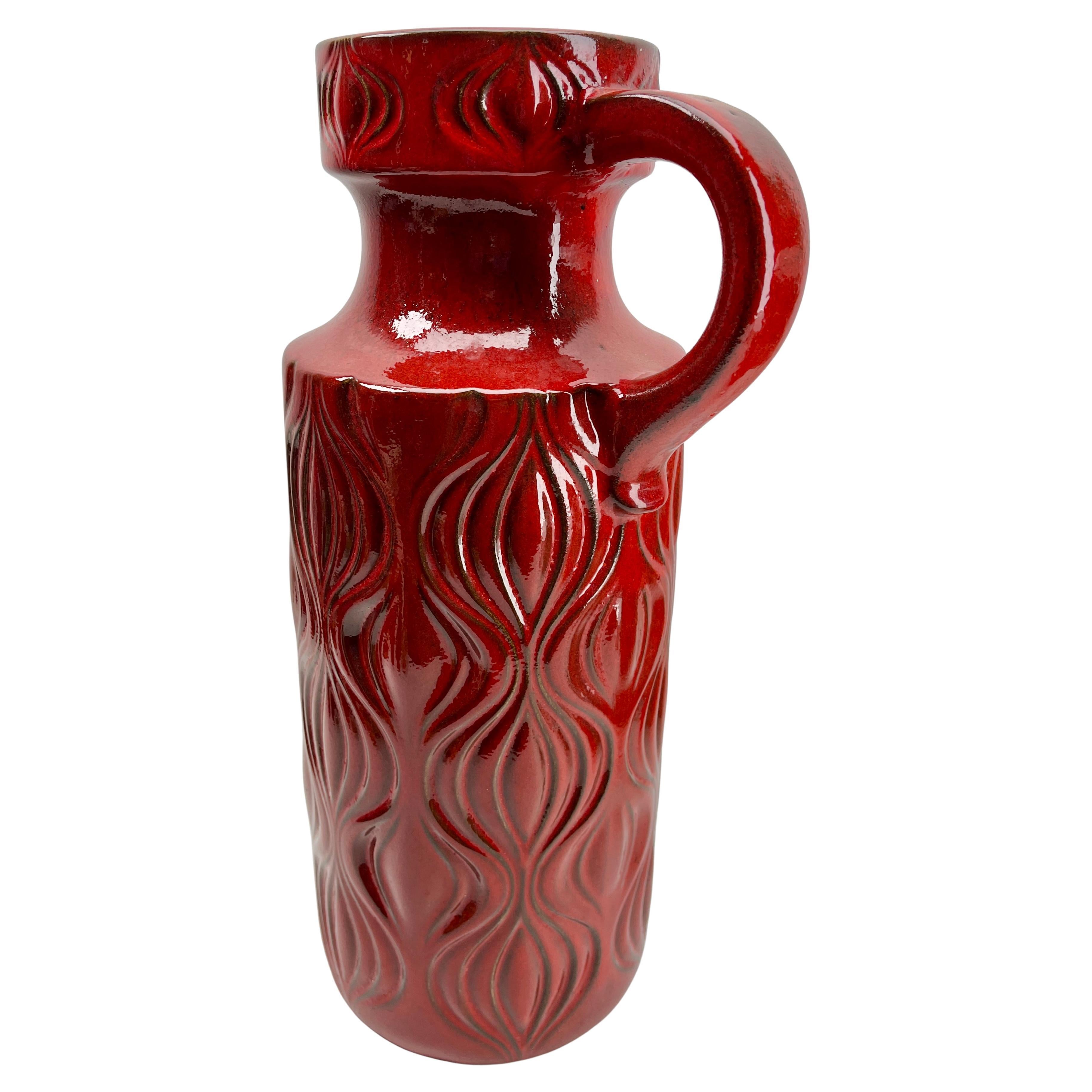 Mid-Century moderno Vaso da terra 'Amsterdam' 'Scheurich, Red Model 285-40' W-Germania, anni '60 in vendita