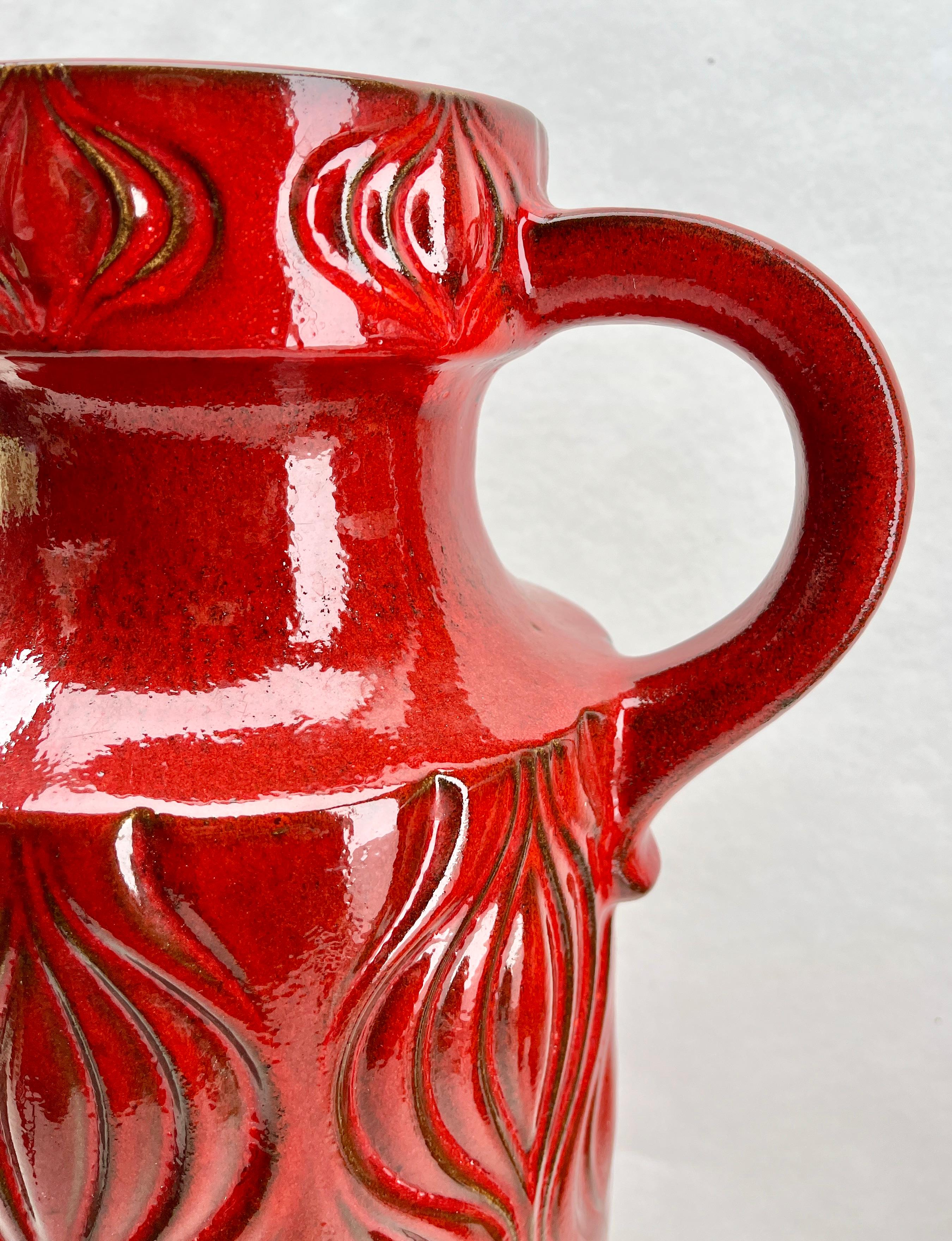 Tedesco Vaso da terra 'Amsterdam' 'Scheurich, Red Model 285-40' W-Germania, anni '60 in vendita