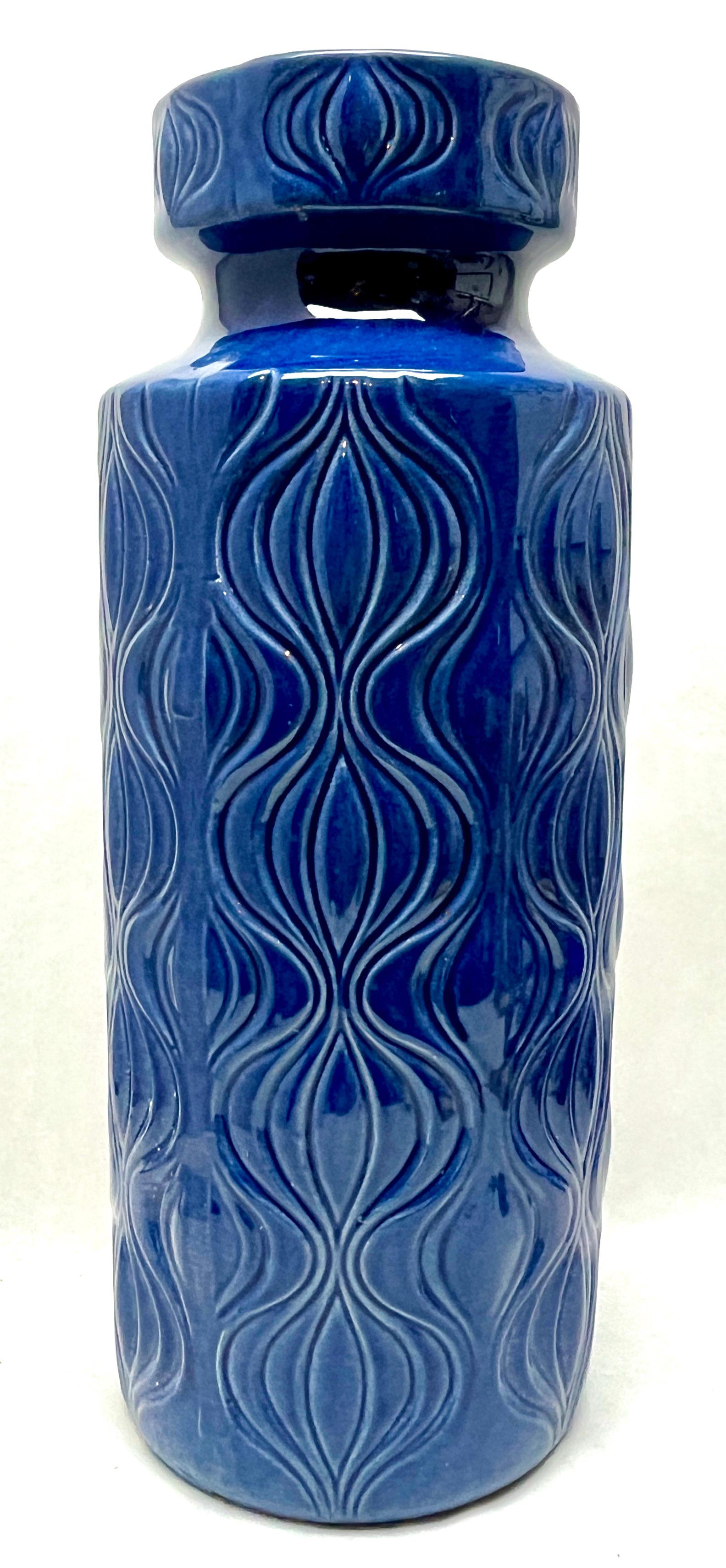 20th Century 'Amsterdam' Floor Vase 'Scheurich, Blue Model 285-40' W-Germany, 1960s For Sale