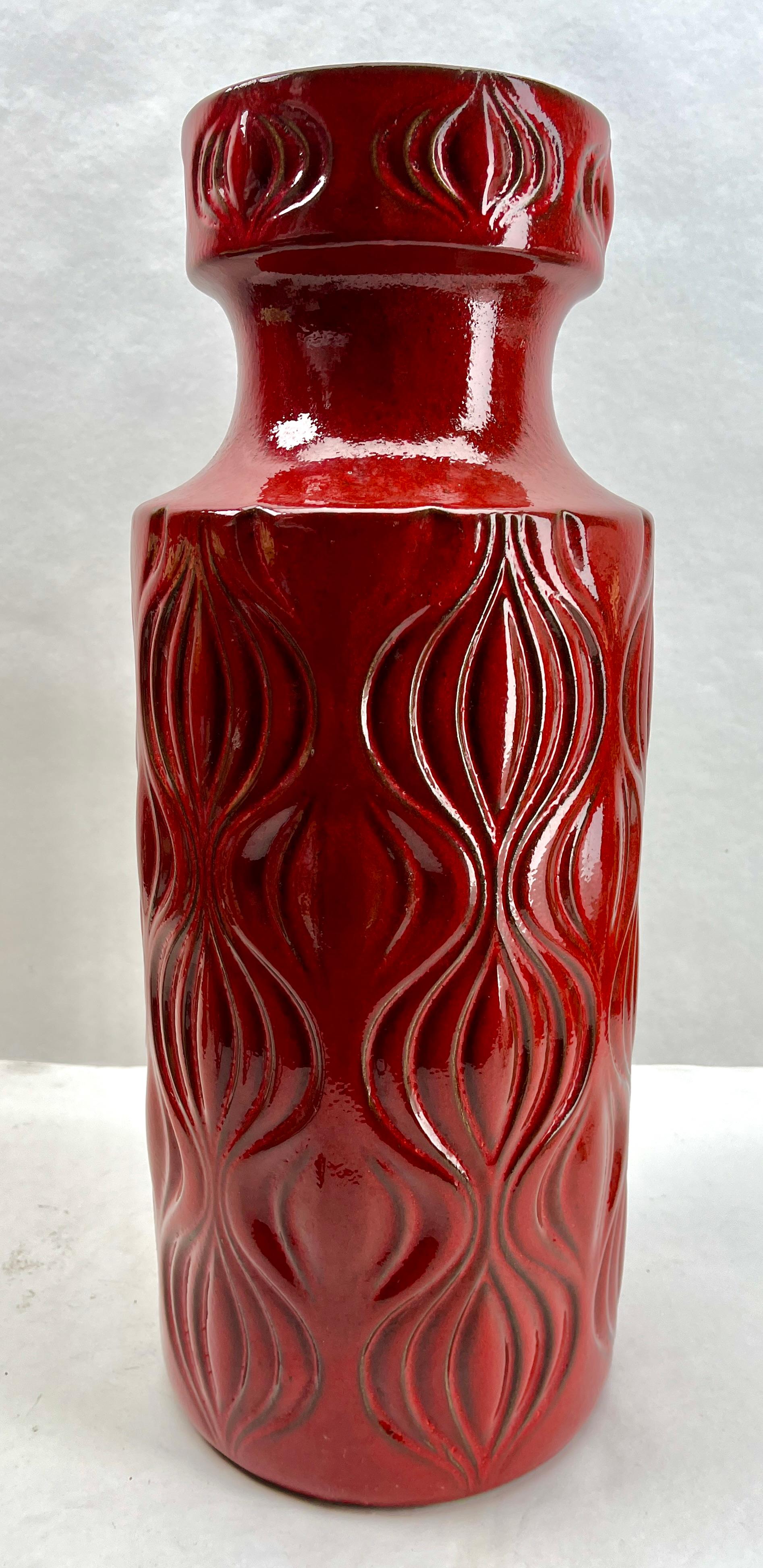 Vaso da terra 'Amsterdam' 'Scheurich, Red Model 285-40' W-Germania, anni '60 In condizioni buone in vendita a Verviers, BE