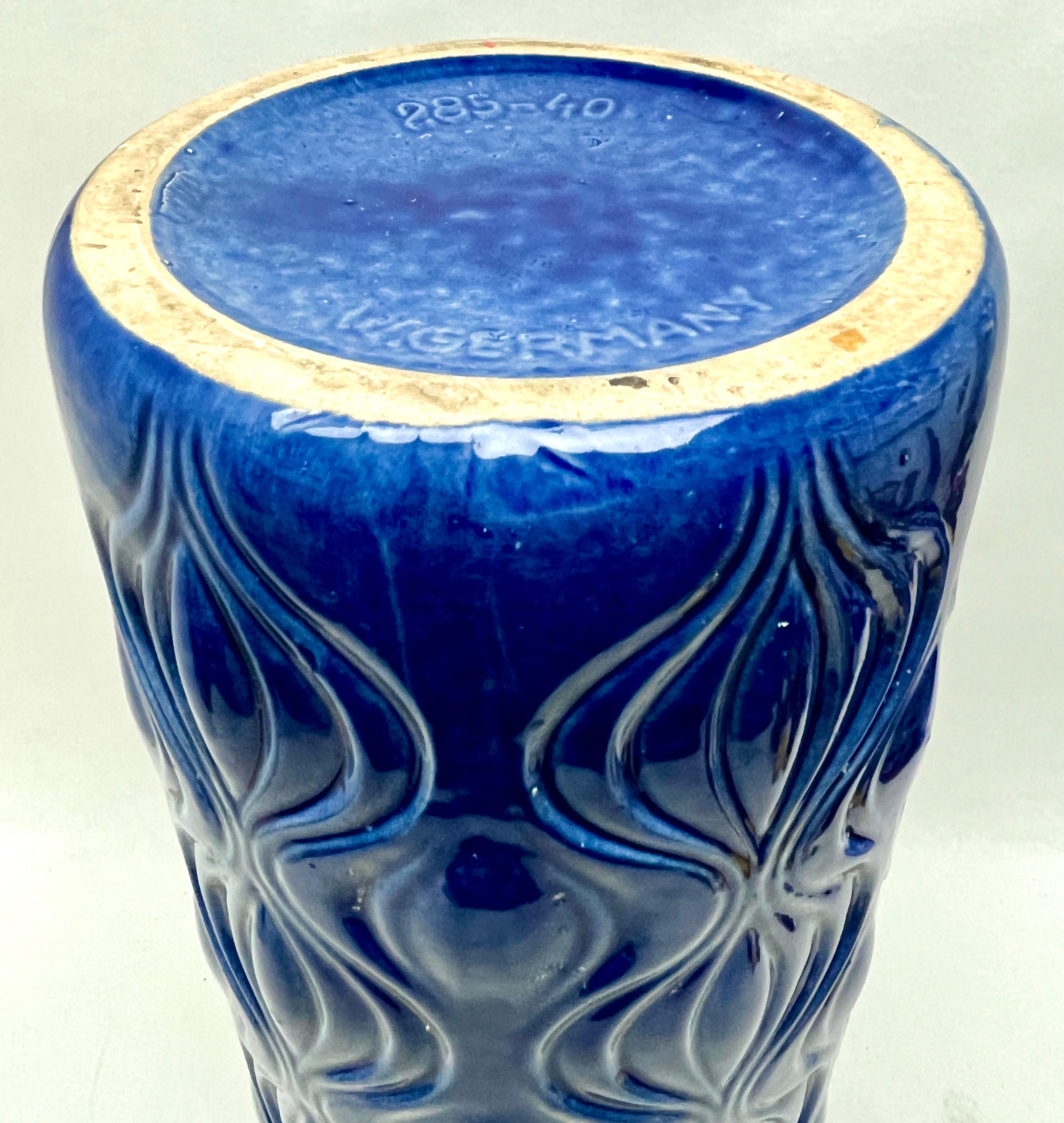'Amsterdam' Floor Vase 'Scheurich, Blue Model 285-40' W-Germany, 1960s For Sale 1