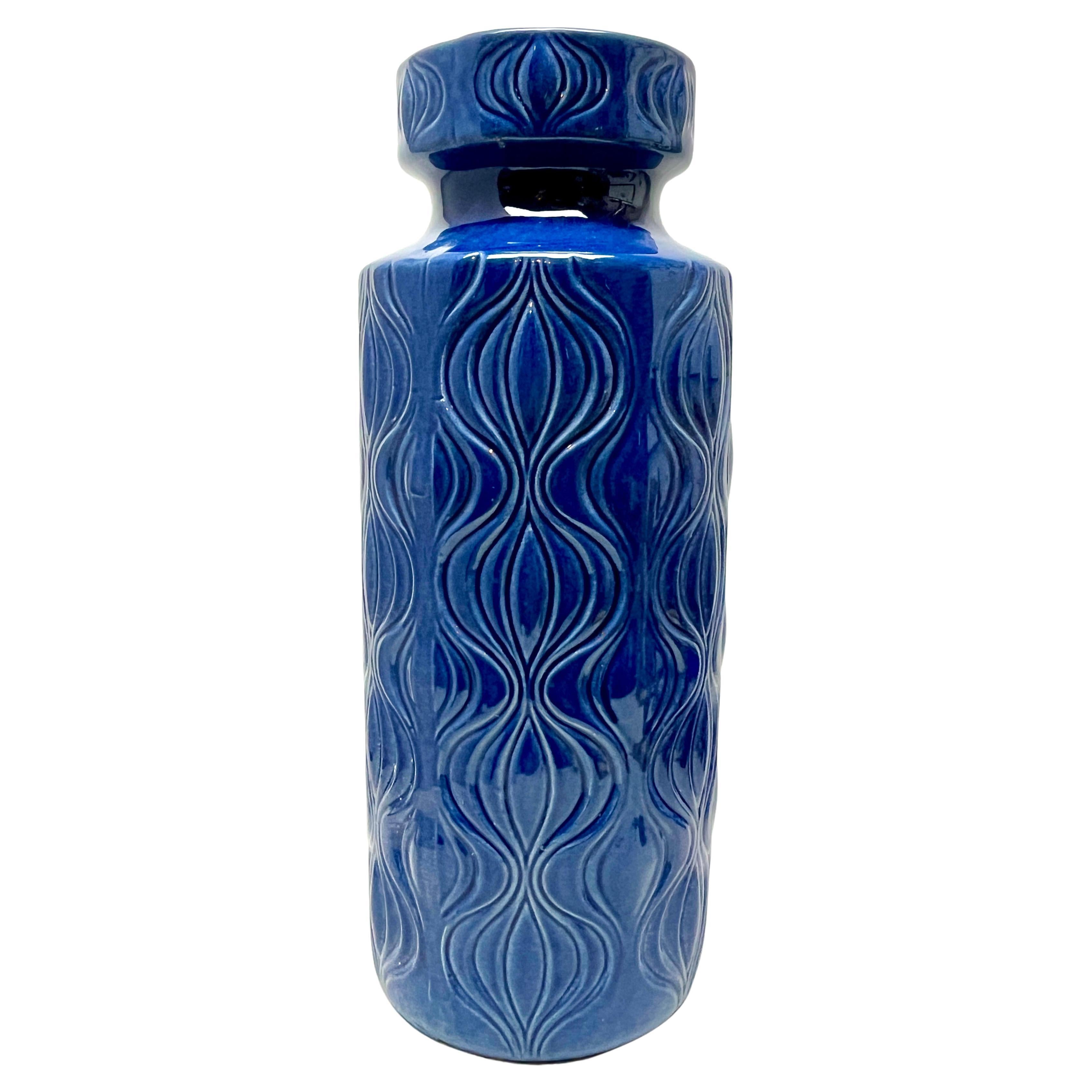 'Amsterdam' Floor Vase 'Scheurich, Blue Model 285-40' W-Germany, 1960s