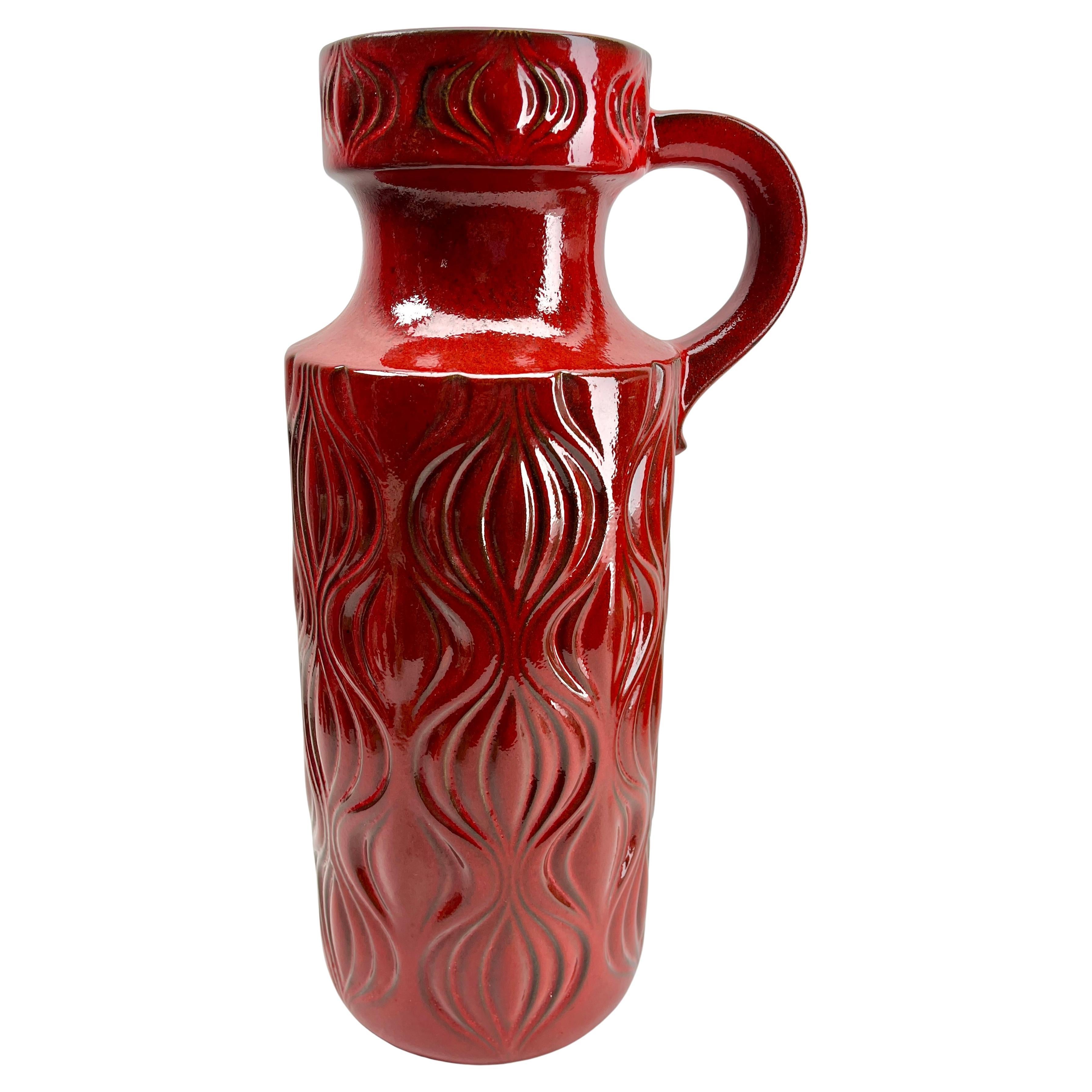 Vaso da terra 'Amsterdam' 'Scheurich, Red Model 285-40' W-Germania, anni '60