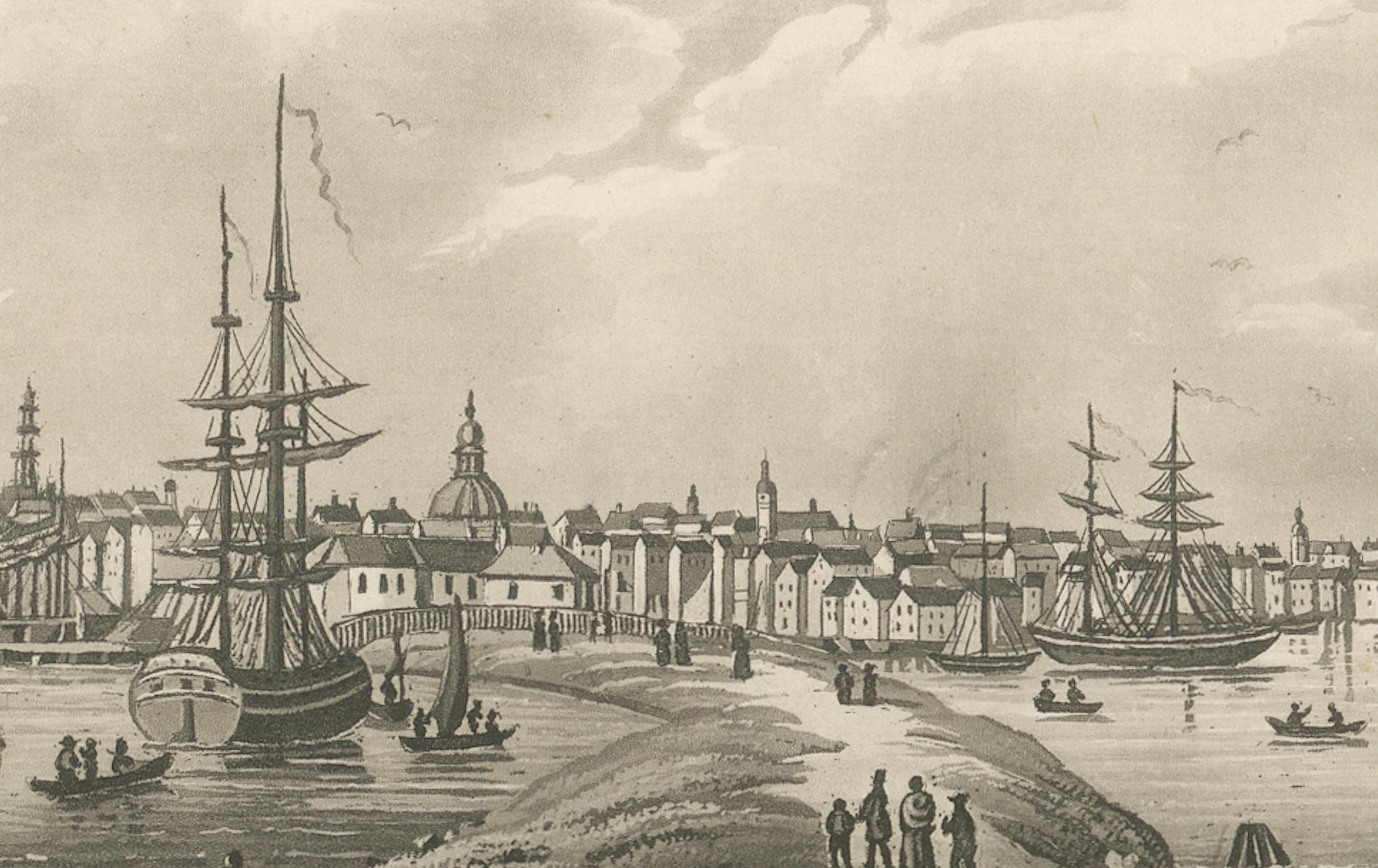 Vista del puerto de Ámsterdam: Grabado antiguo del siglo XIX sobre la vida marítima

Este exquisito grabado del siglo XIX capta el animado y pintoresco puerto de Ámsterdam, testimonio del estatus de la ciudad como potencia marítima y comercial.