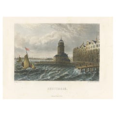 Amsterdam: Mid-19th Century Hand-Colored Steel Engraving by Bourgin, Paris