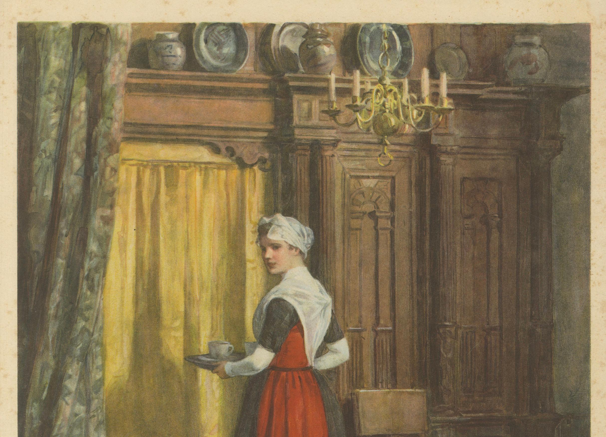Amsterdamer Waisenmädchen in traditioneller Tracht - Druck von N. van der Waay, 1923

Stimmungsvolle und historisch anmutende Interieurszene mit dem Titel Amsterdamsch Weesmeisje (