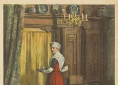 Amsterdam Orphan Girl in Traditional Costume – Print by N. van der Waay, 1923