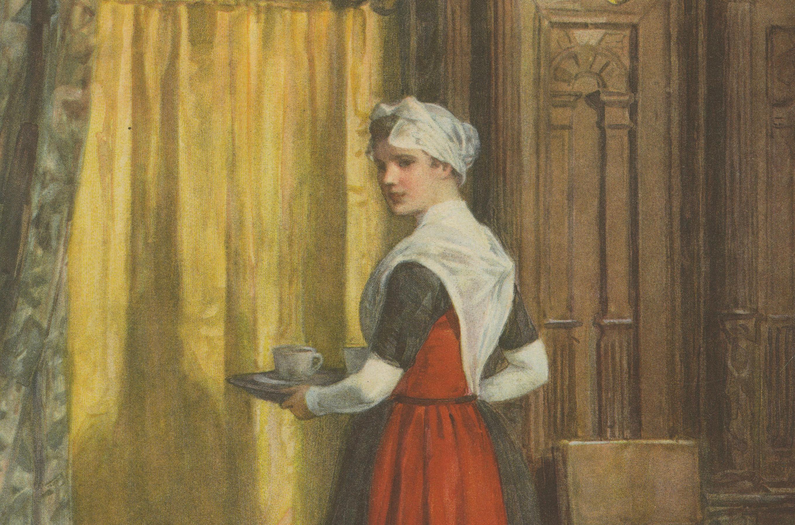 Amsterdamer Waisenmädchen in traditioneller Tracht - Druck von N. van der Waay, 1923 im Zustand „Gut“ im Angebot in Langweer, NL