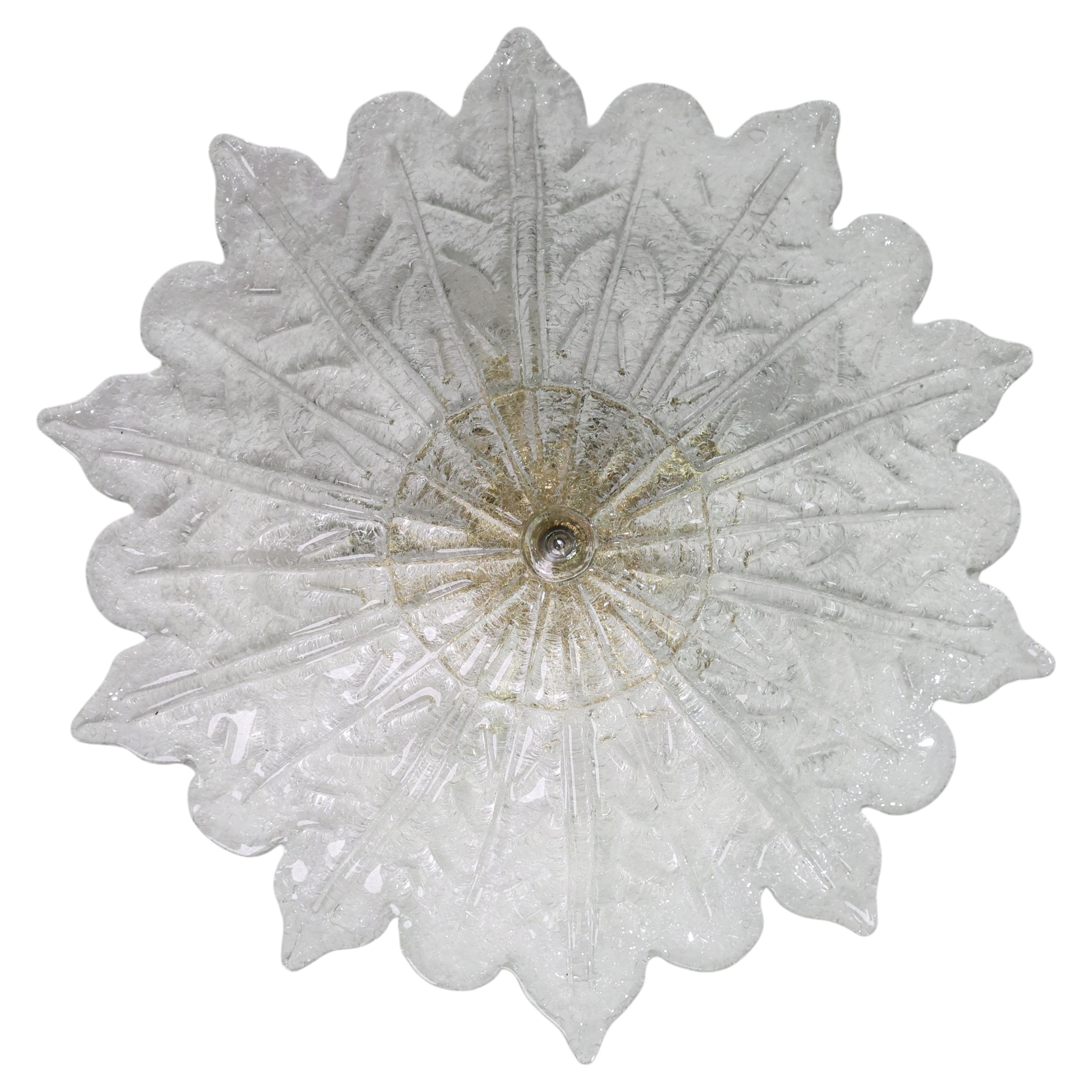 Amsterdam Palmetta, Italian Murano Glass Ceiling Light or Flush Mount, 1970s For Sale