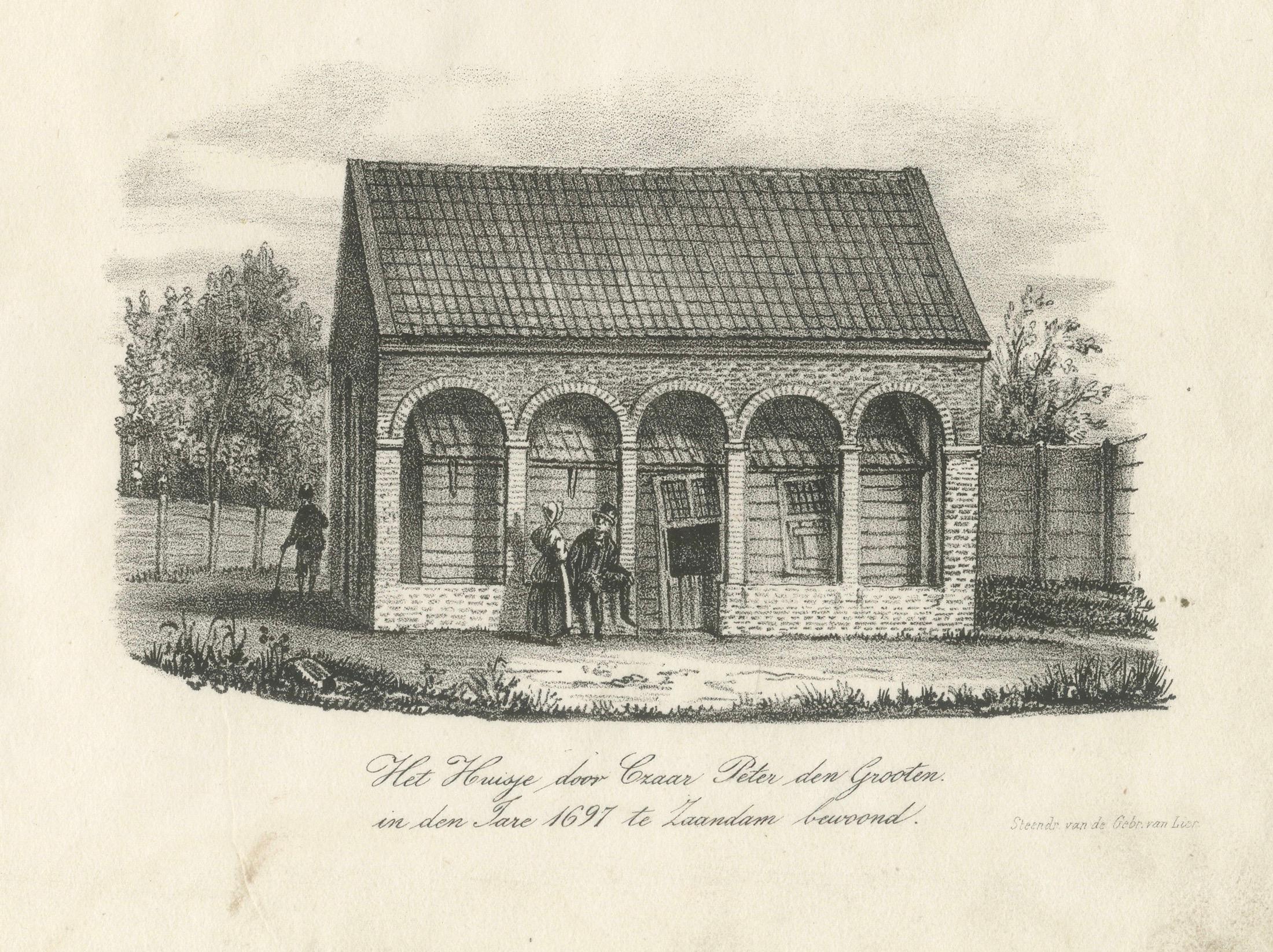 Gravures historiques de bâtiments et d'intérieurs hollandais, 19e siècle

Cette étonnante série de gravures du XIXe siècle offre une fenêtre captivante sur la vie architecturale et culturelle des Pays-Bas. Composée de quatre images finement