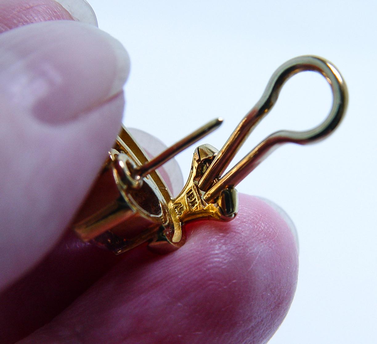 Amsterdam Sauer 18K Gold Rosa Imperial Topas Diamant Ohrringe Vintage By Designer im Angebot 3