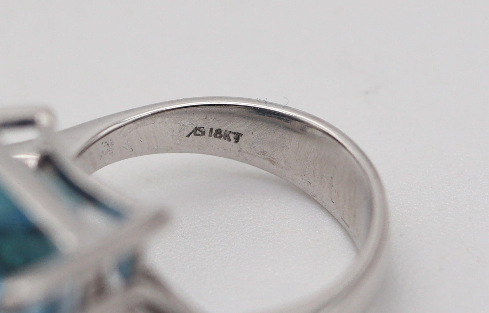 De las mujeres AMSTERDAM SAUER Anillo de Cóctel de Oro de 18Kt con Aguamarina SANTA MARIA y Diamantes en venta