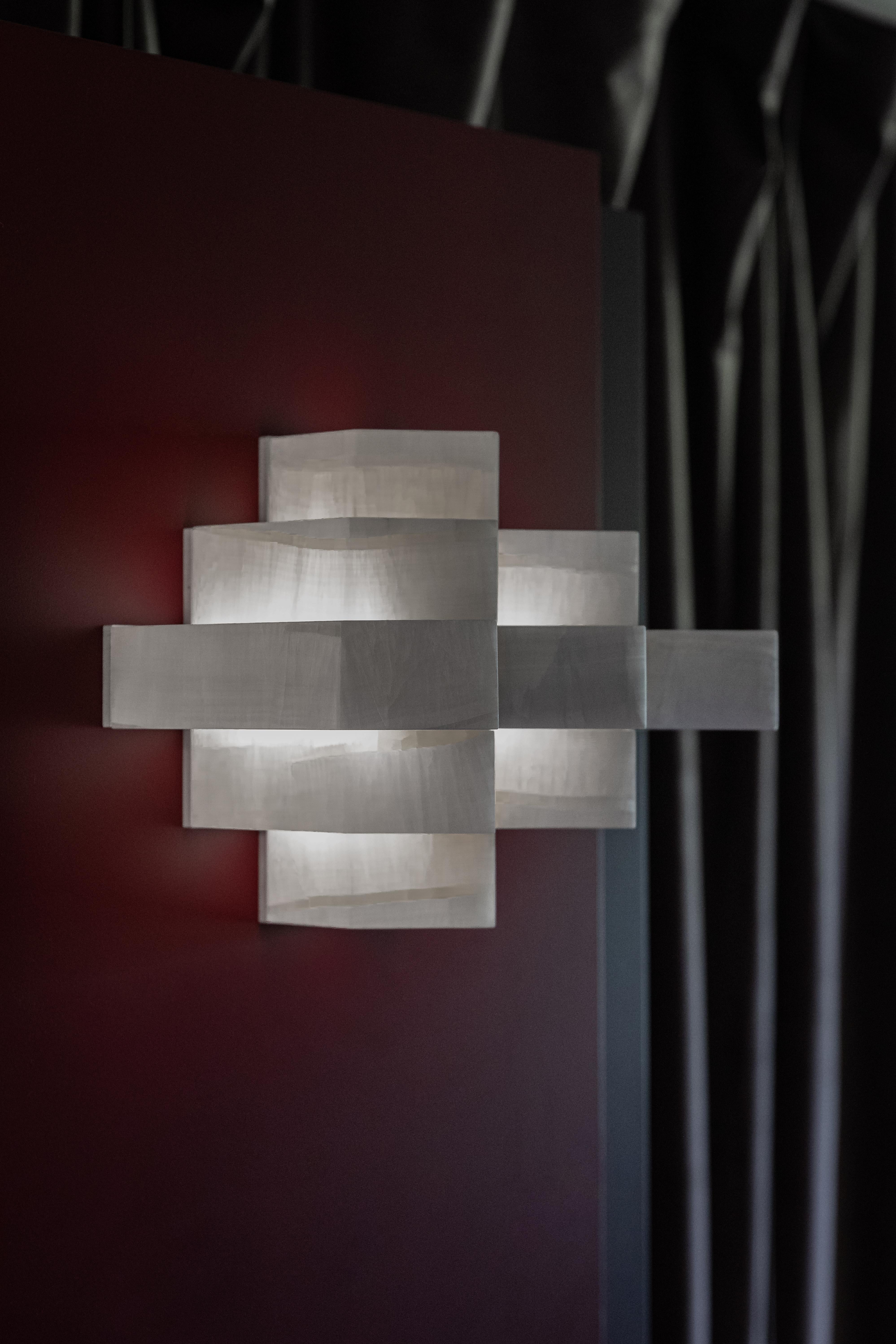 Post-Modern Amsterdam School 9 Bricks Sconce by Former Matter For Sale