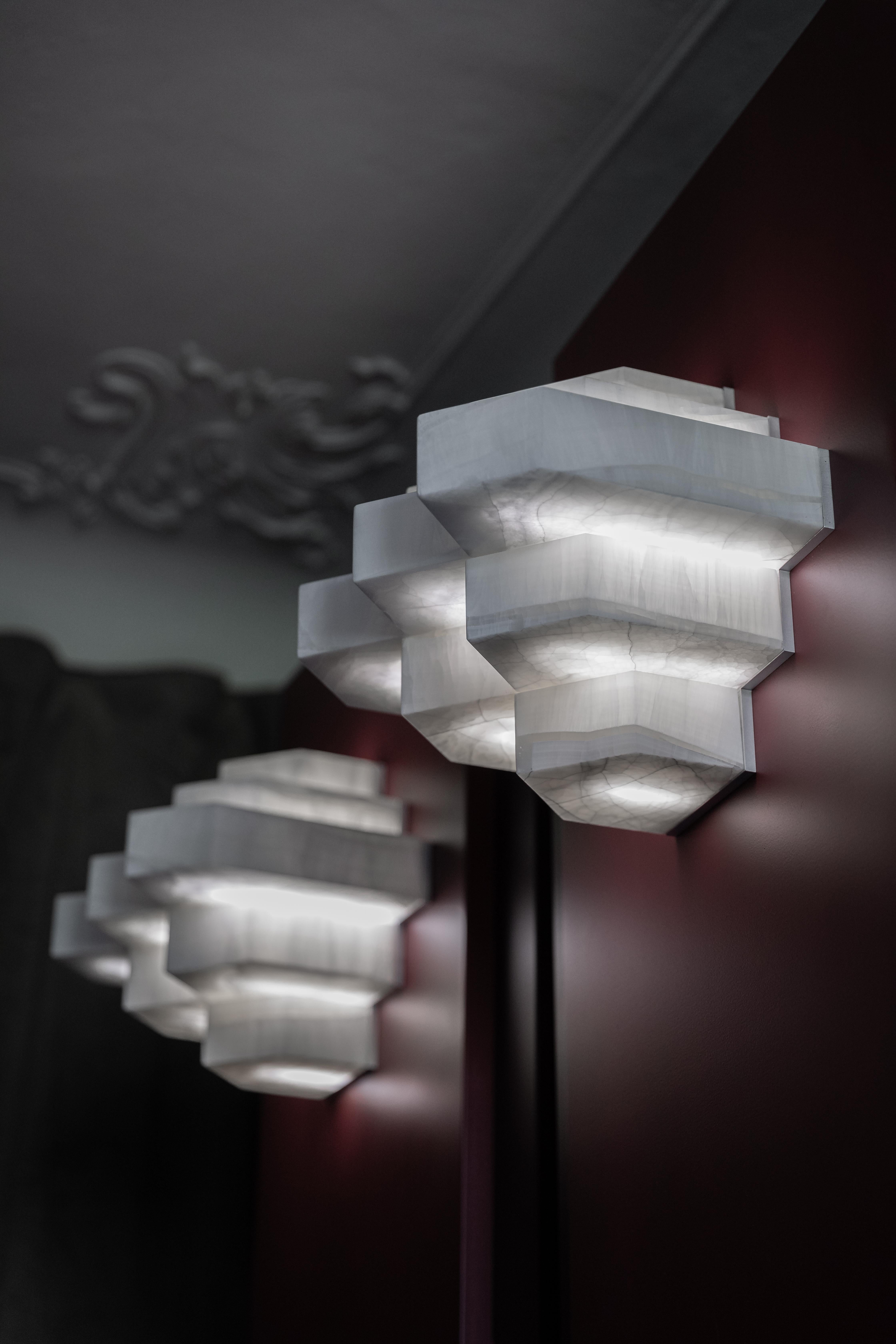 German Amsterdam School 9 Bricks Sconce by Former Matter For Sale