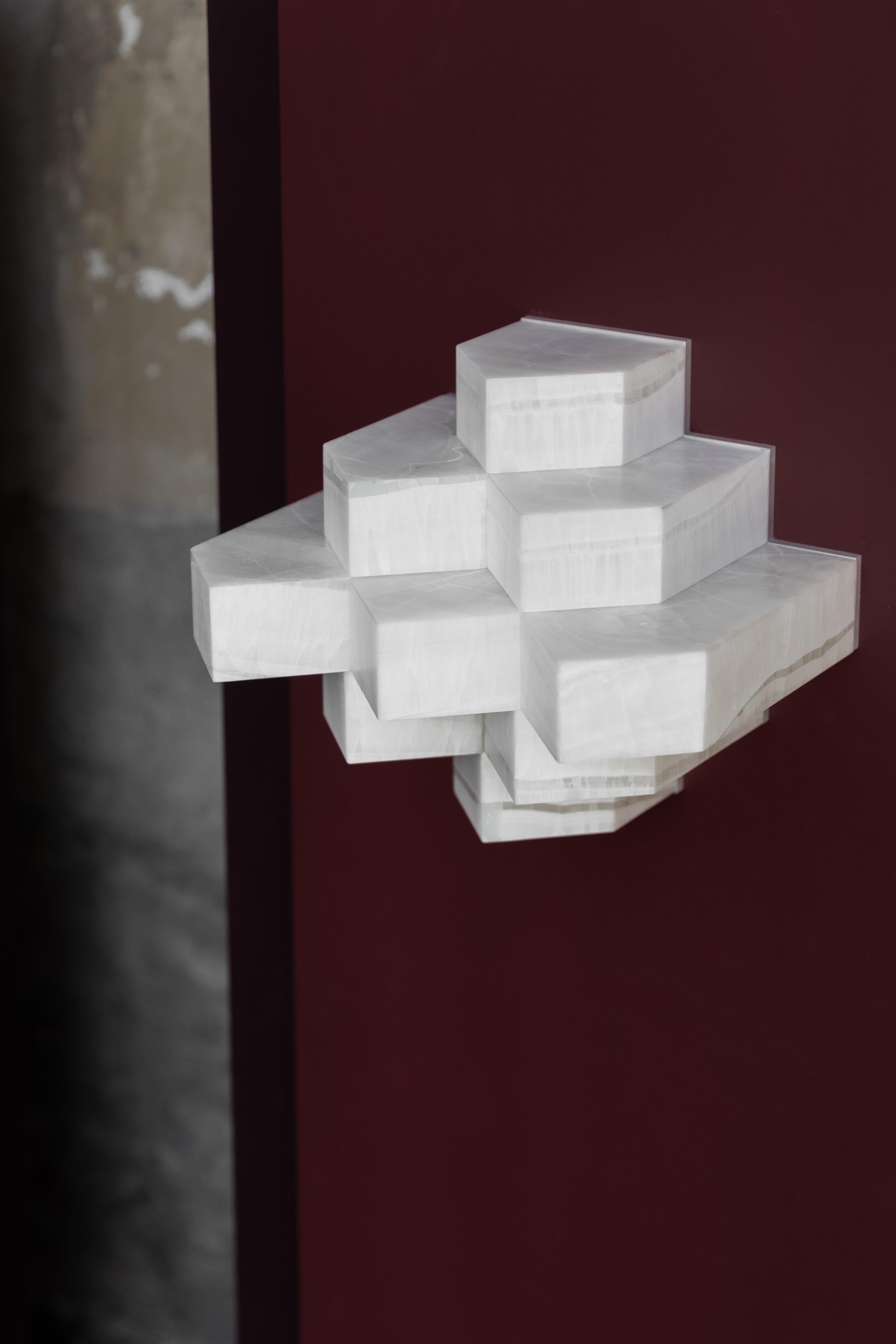 Amsterdam School 9 Bricks Sconce by Former Matter In New Condition For Sale In Geneve, CH