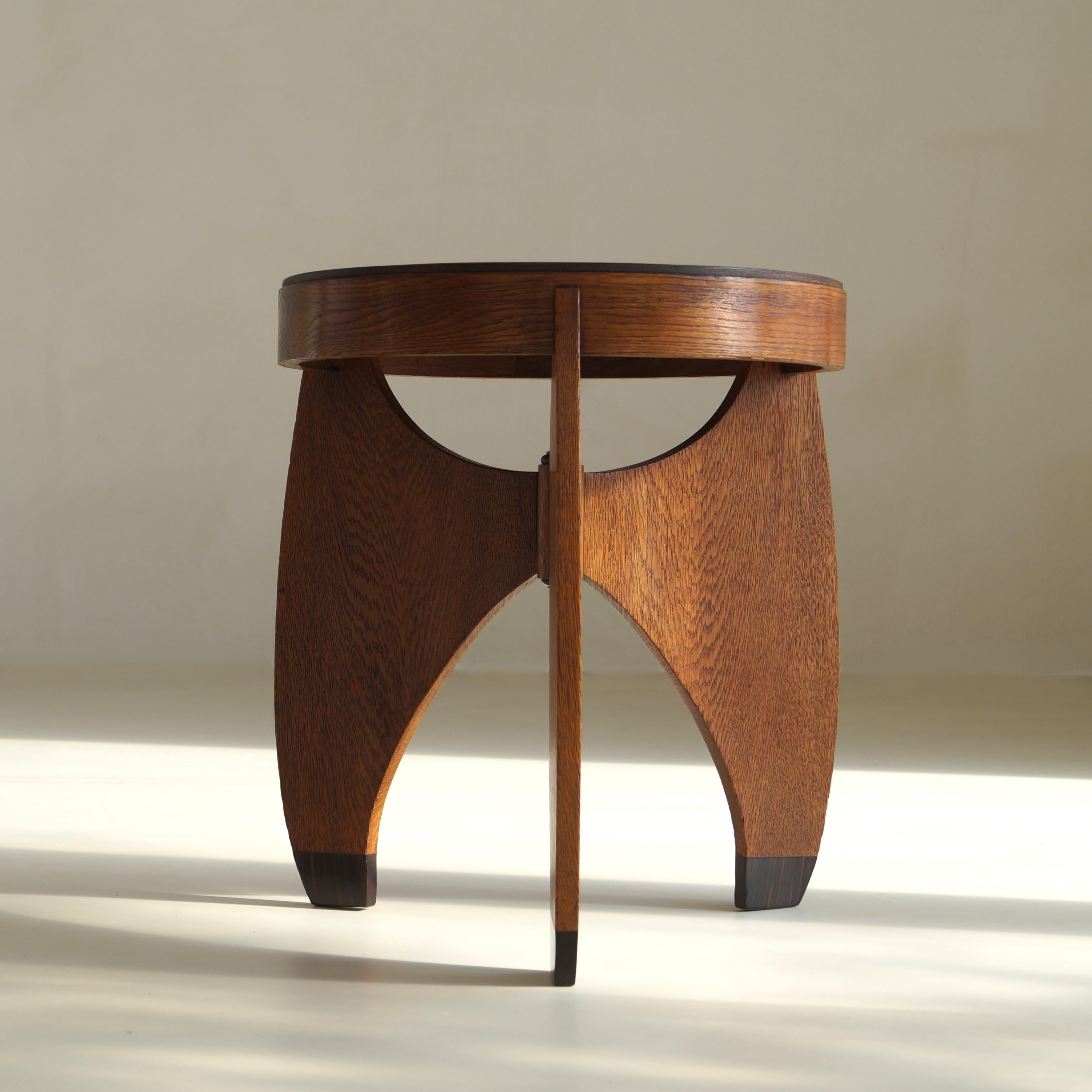 Amsterdam School accent table by L. J. Verweij for “Intima” Amsterdam, 1920s For Sale 10