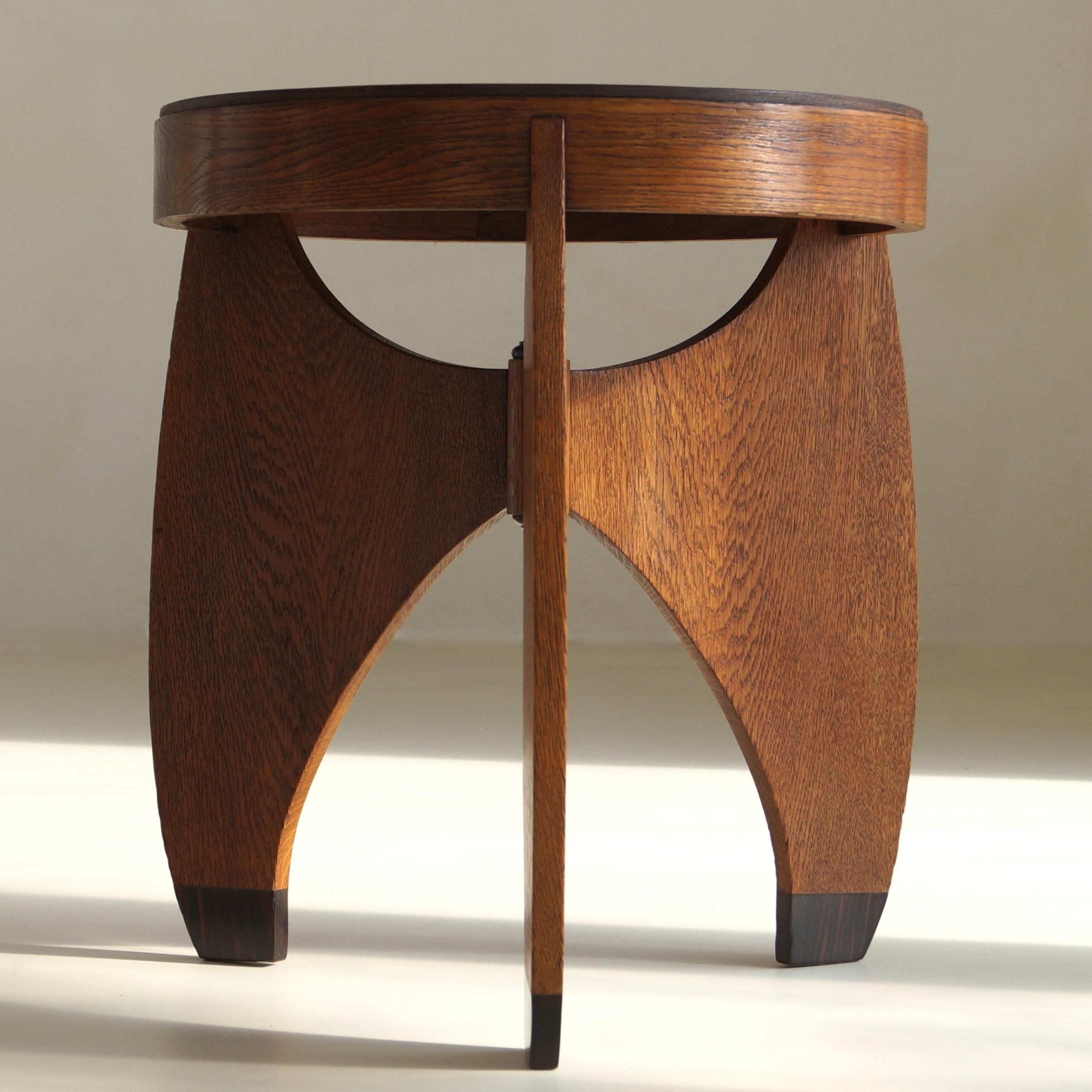 Amsterdam School accent table by L. J. Verweij for “Intima” Amsterdam, 1920s For Sale 11