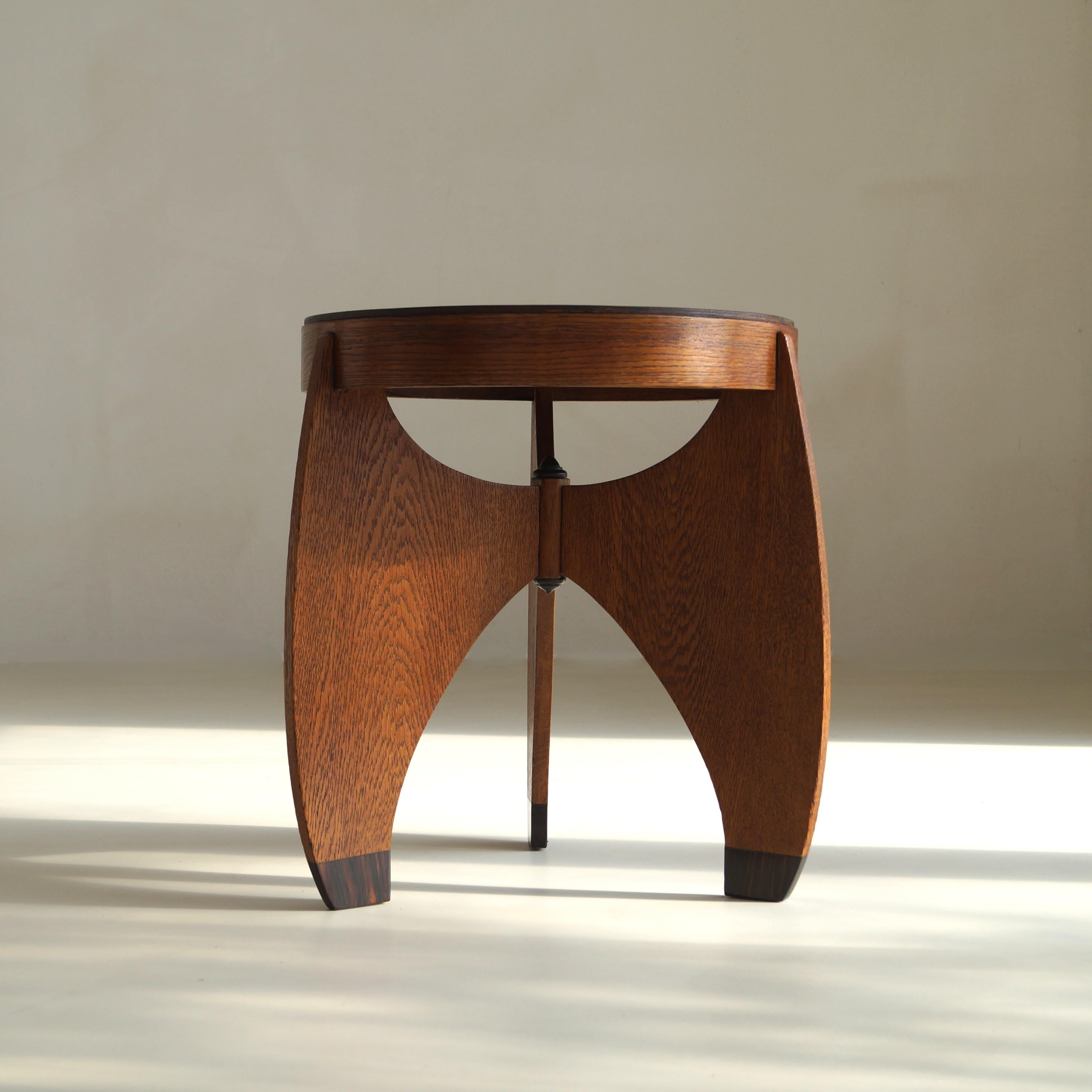 Dutch Amsterdam School accent table by L. J. Verweij for “Intima” Amsterdam, 1920s For Sale