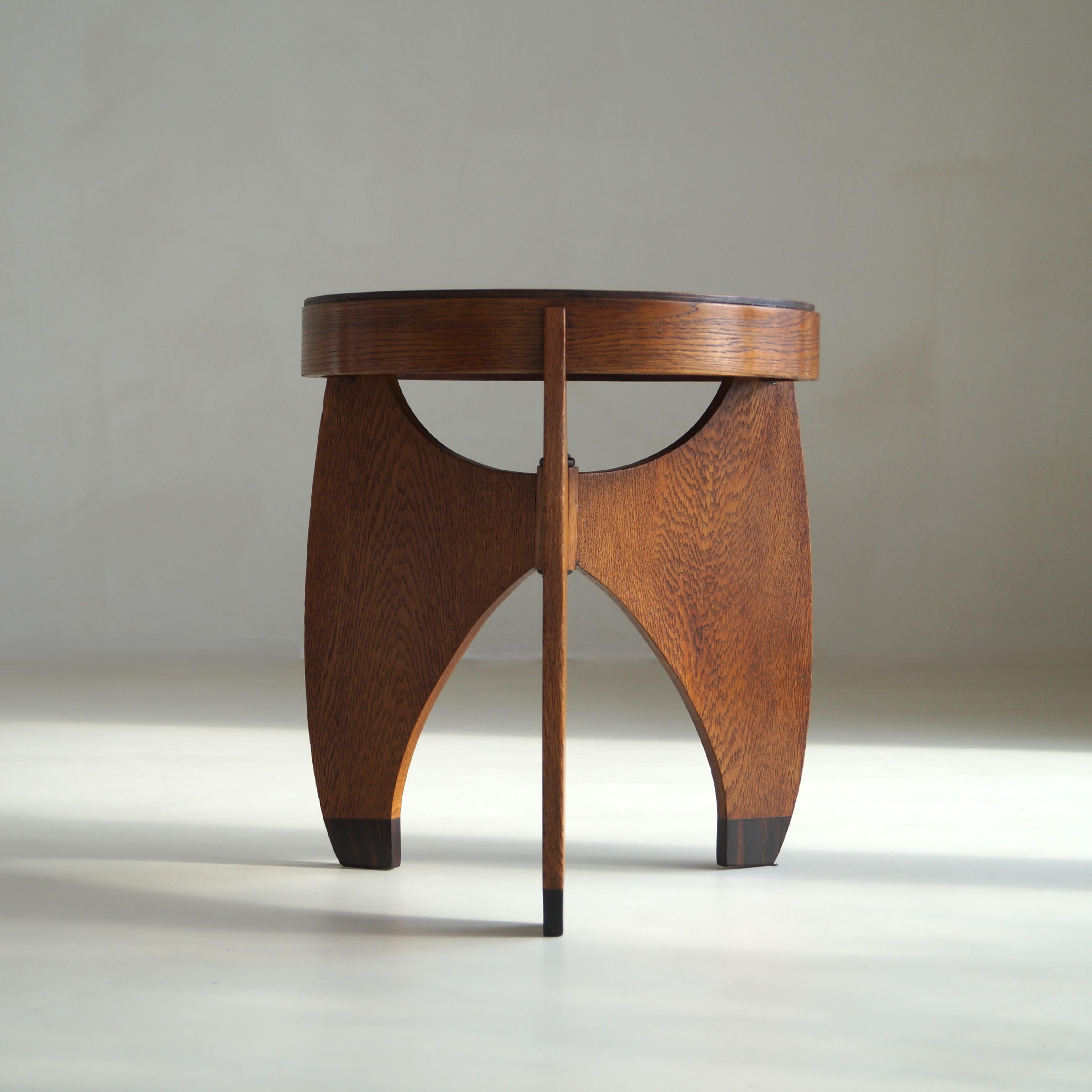 Early 20th Century Amsterdam School accent table by L. J. Verweij for “Intima” Amsterdam, 1920s For Sale