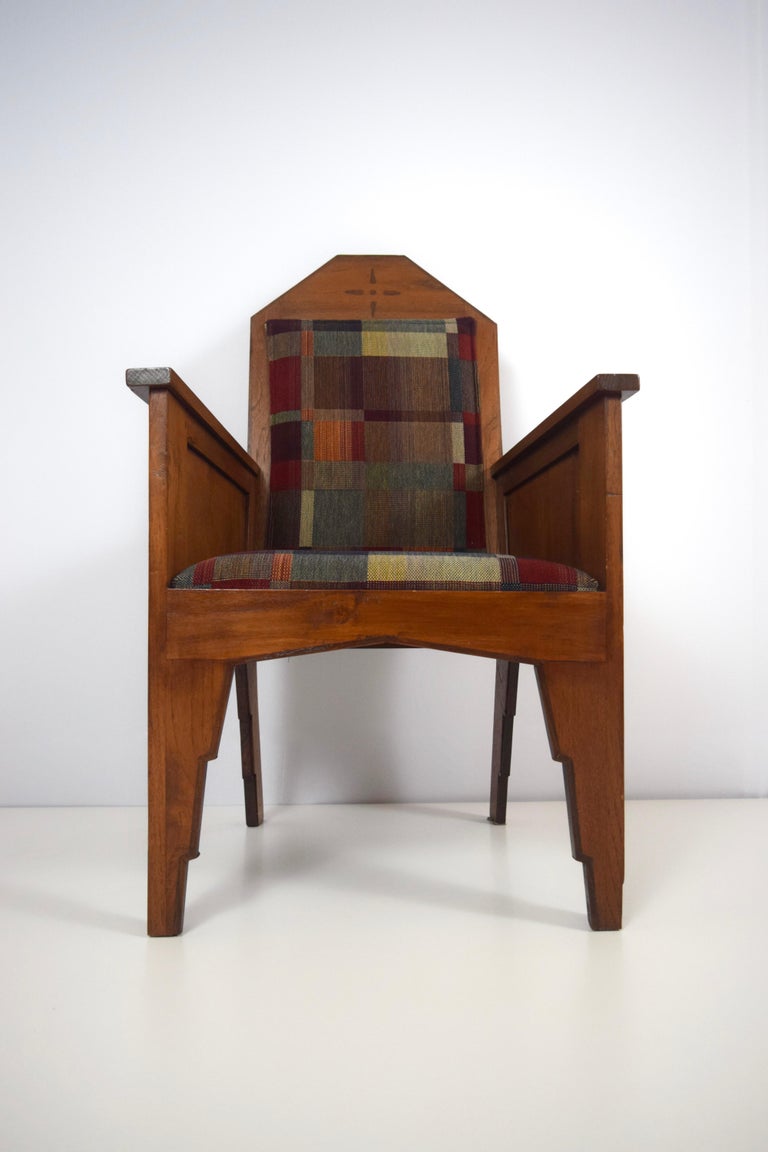 Early 20th Century Amsterdam School Armchairs, Indonesia 1920s, Set of 2 For Sale