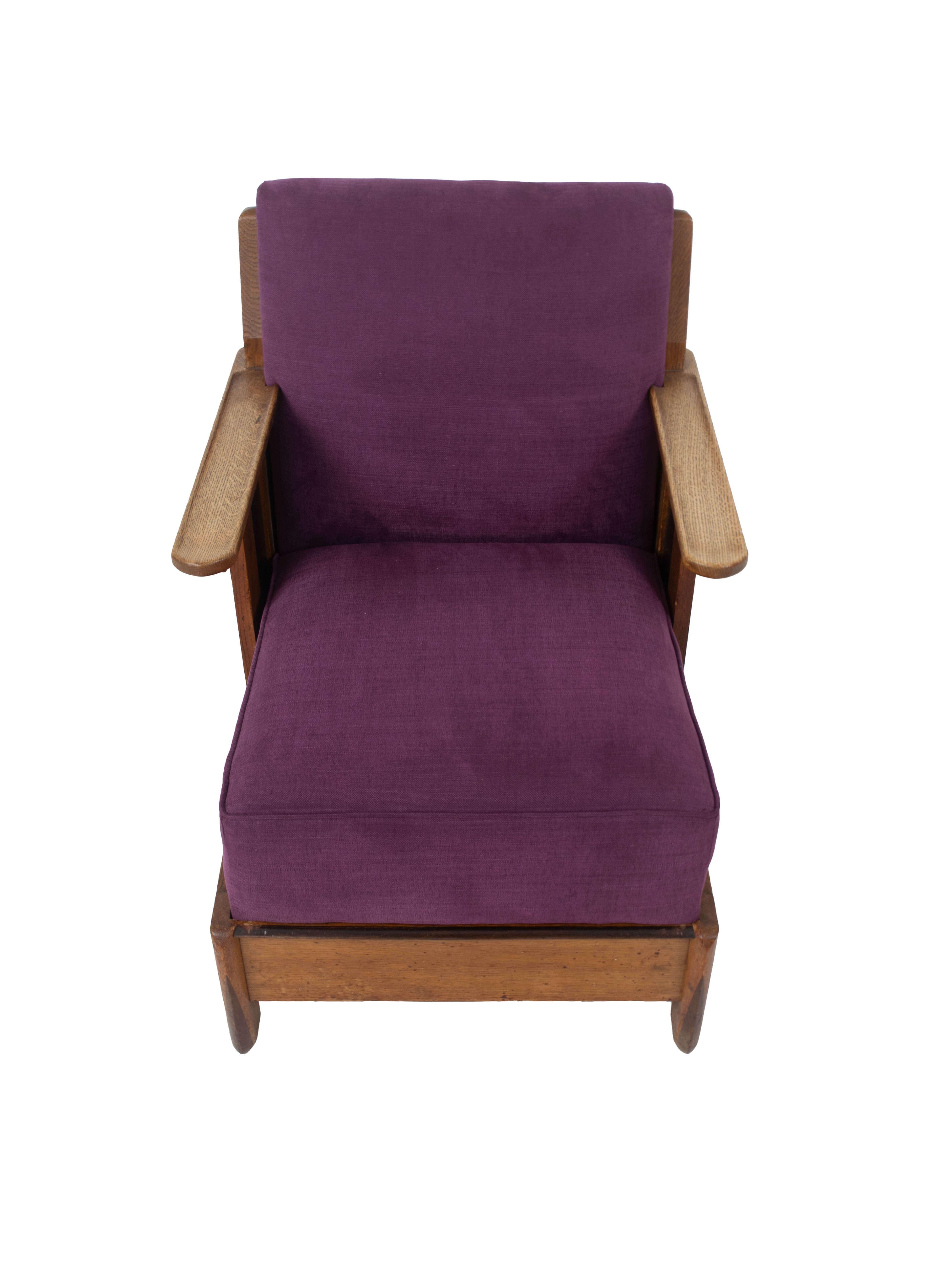 Amsterdam School Armchair in Purple Fabric, The Netherlands 1930s 1