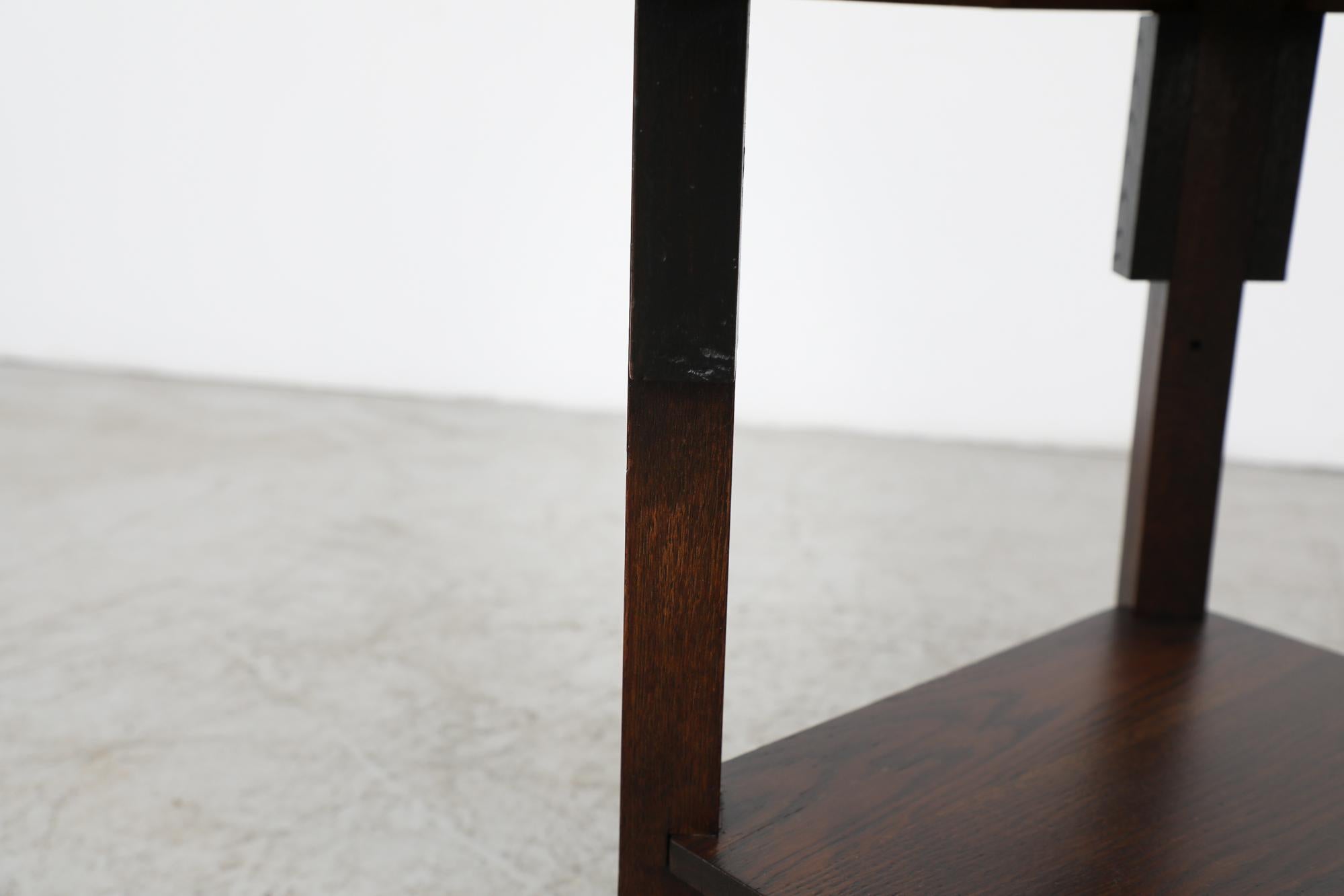 Amsterdam School Art Deco Dark Oak Octagonal Oak Rolling Side Table For ...