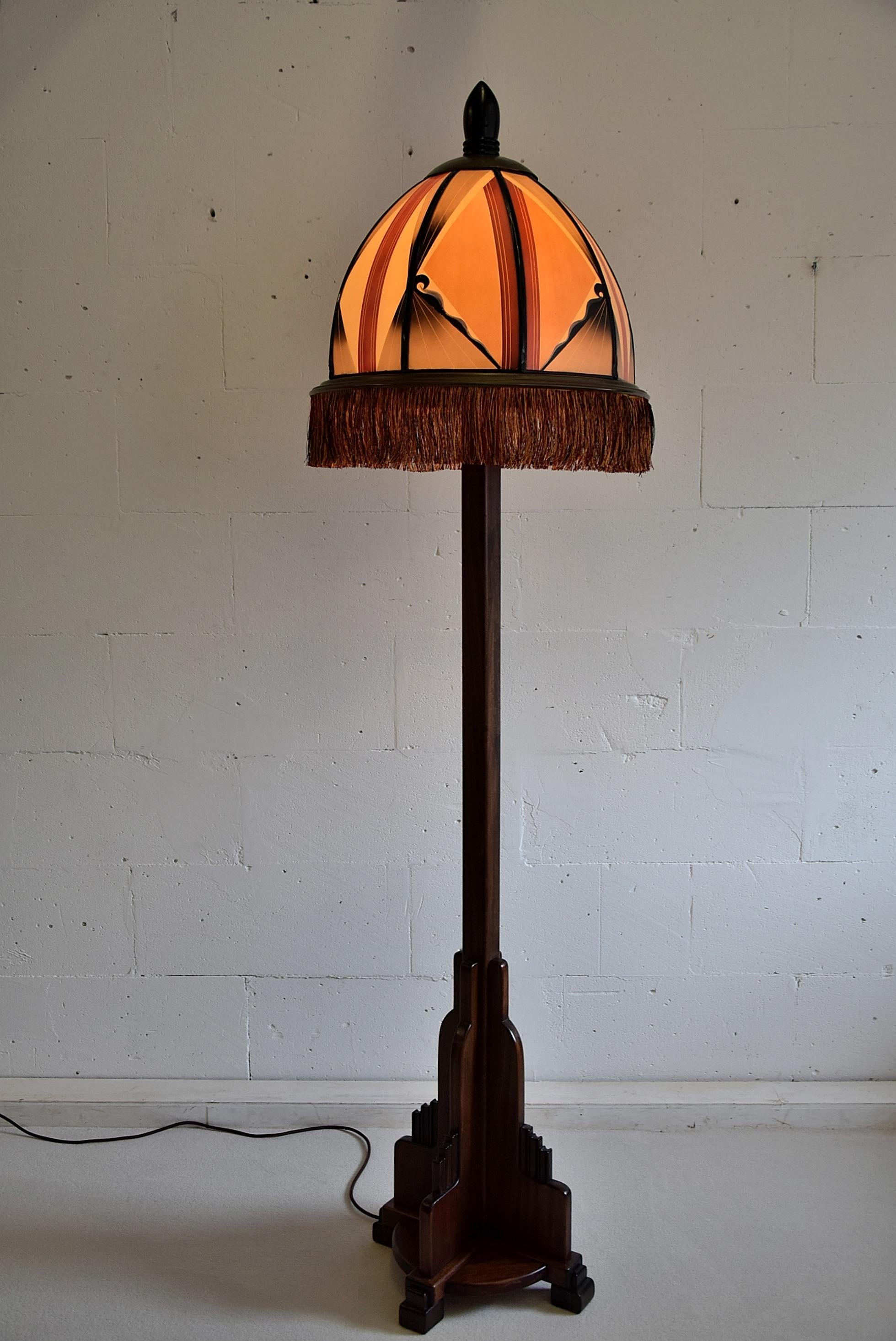 Brass Amsterdam School Art Deco Floor Lamp