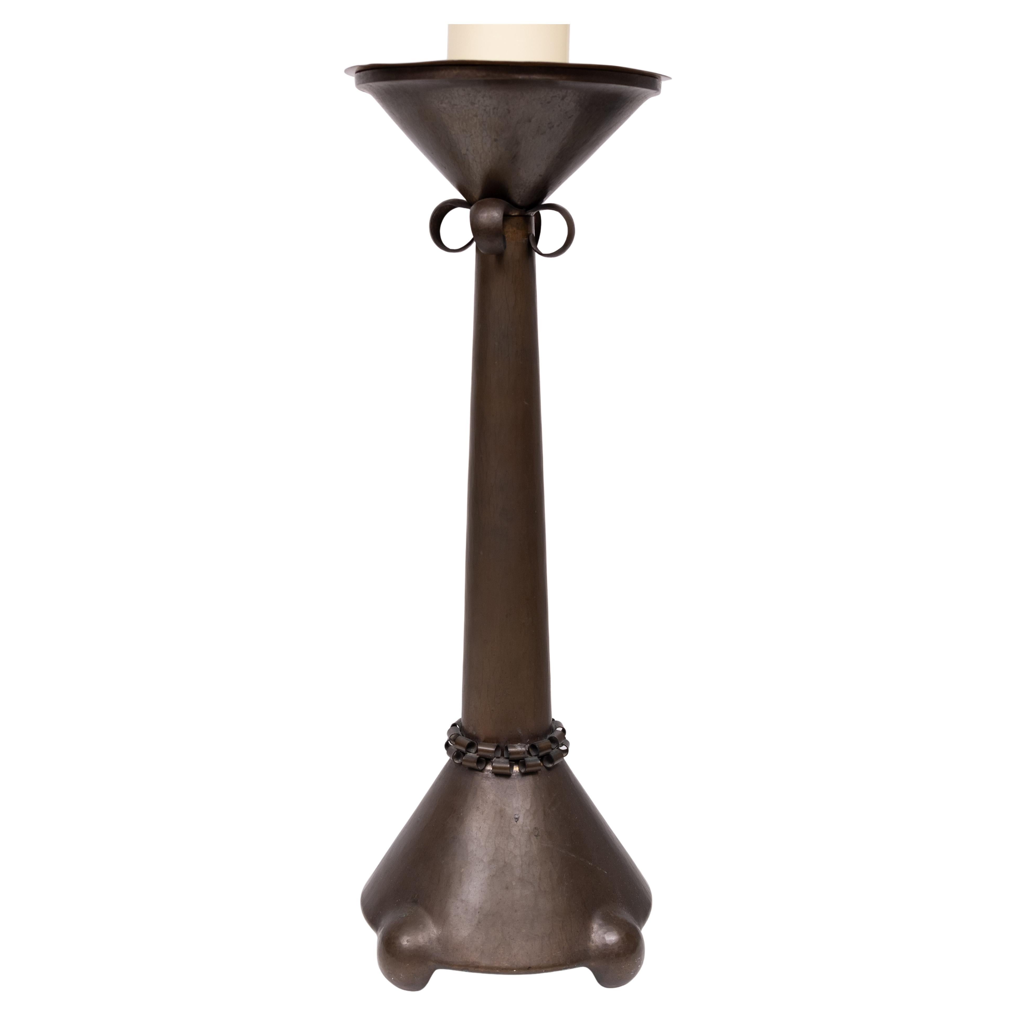 Amsterdam School Art Deco hammered copper Candle stand   Holland