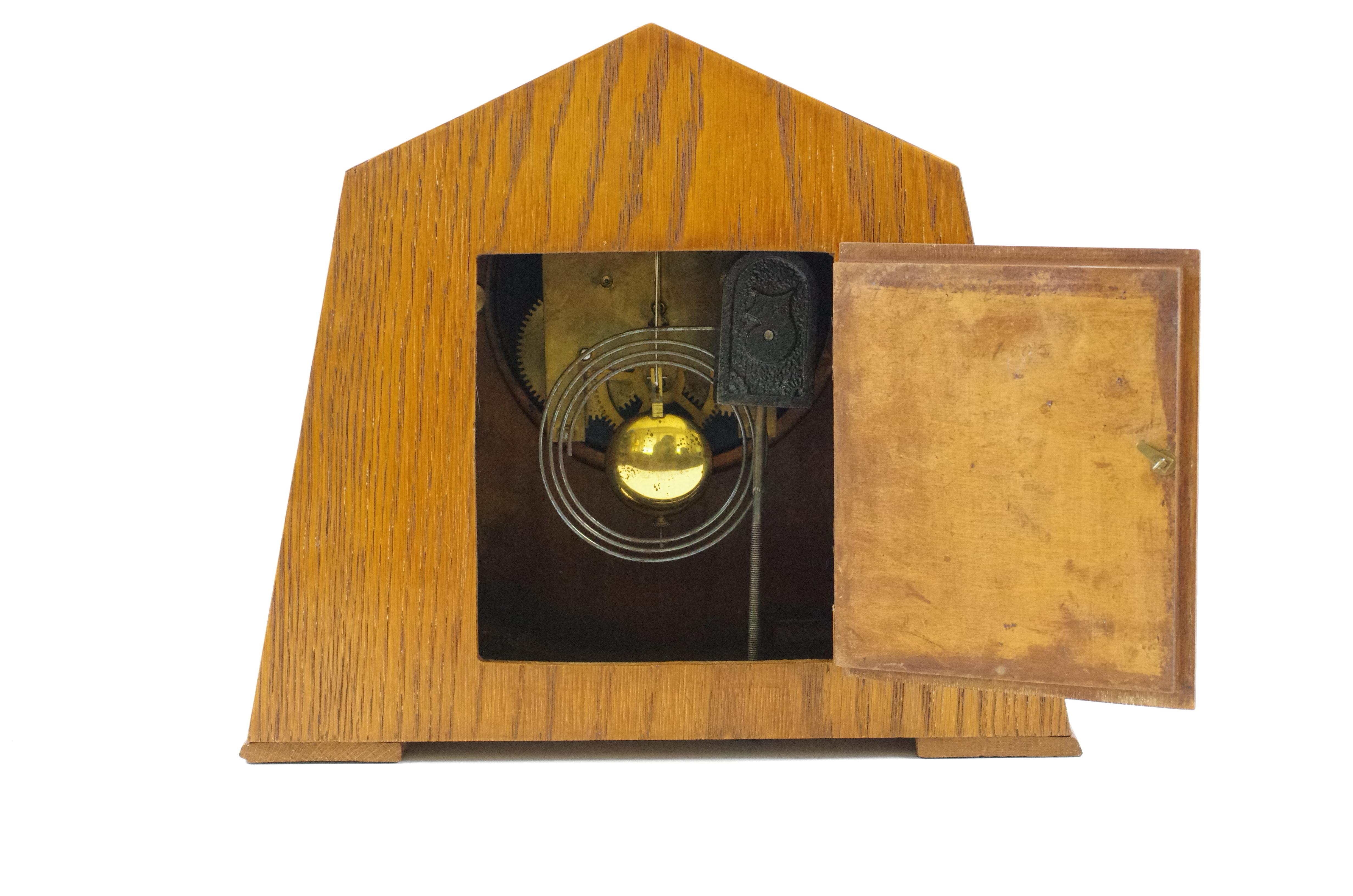 Bronze Amsterdam School Art Deco Mantel Clock not functioning For Sale
