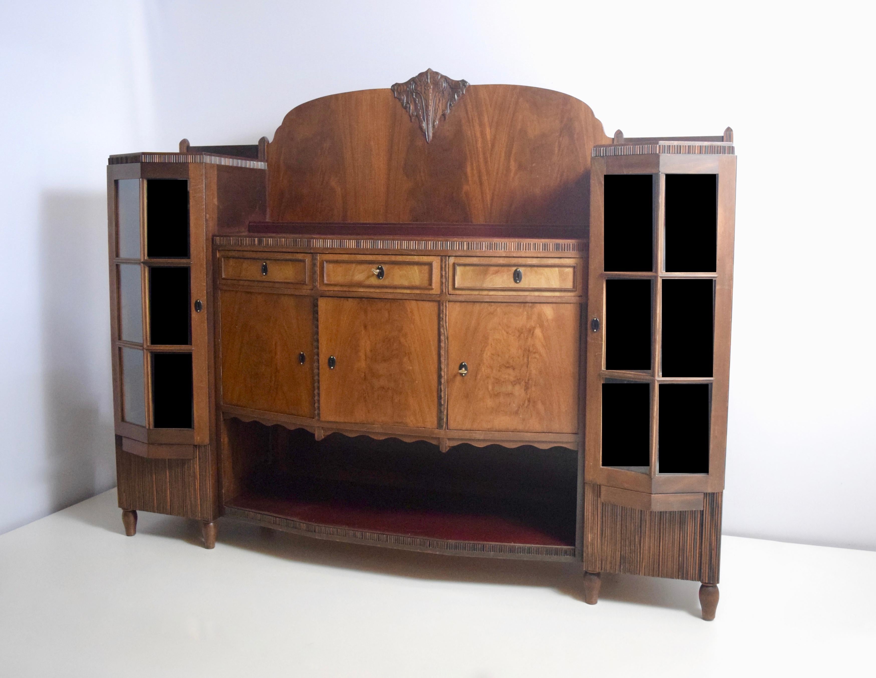 Art Deco Amsterdam School Bar Cabinet by J. Th. Drilling, 1924, the Netherlands