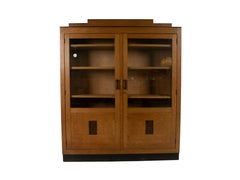 Amsterdam School Bookcase in Oak and Coromandel, The Netherlands 1930s