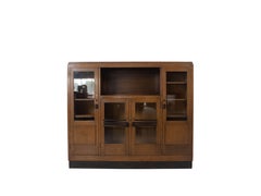 Amsterdam School Bookcase in Oak, The Netherlands 1930s