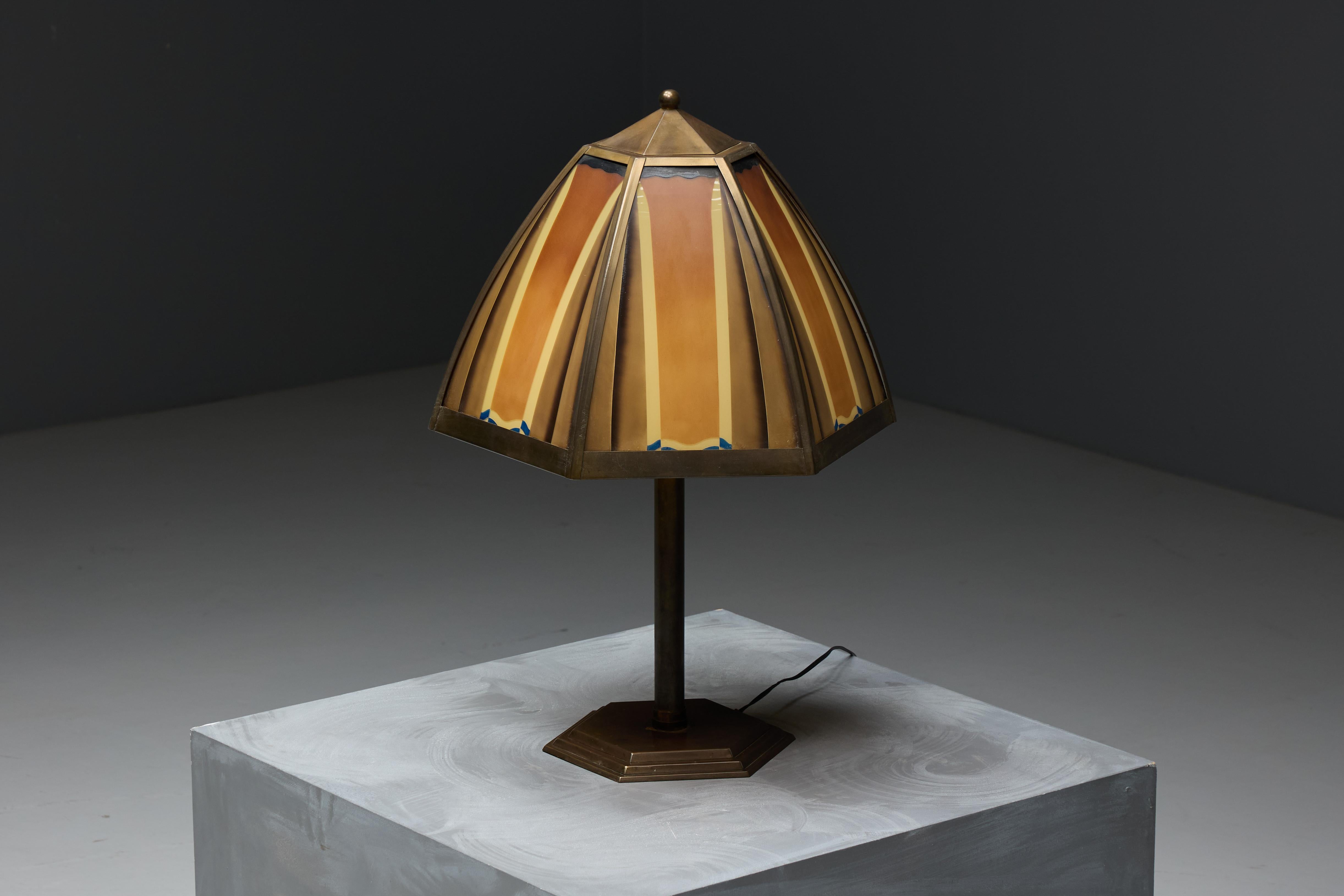 Bronze-Tischlampe der Amsterdamer Schule, Niederlande, 1920er Jahre im Angebot 5