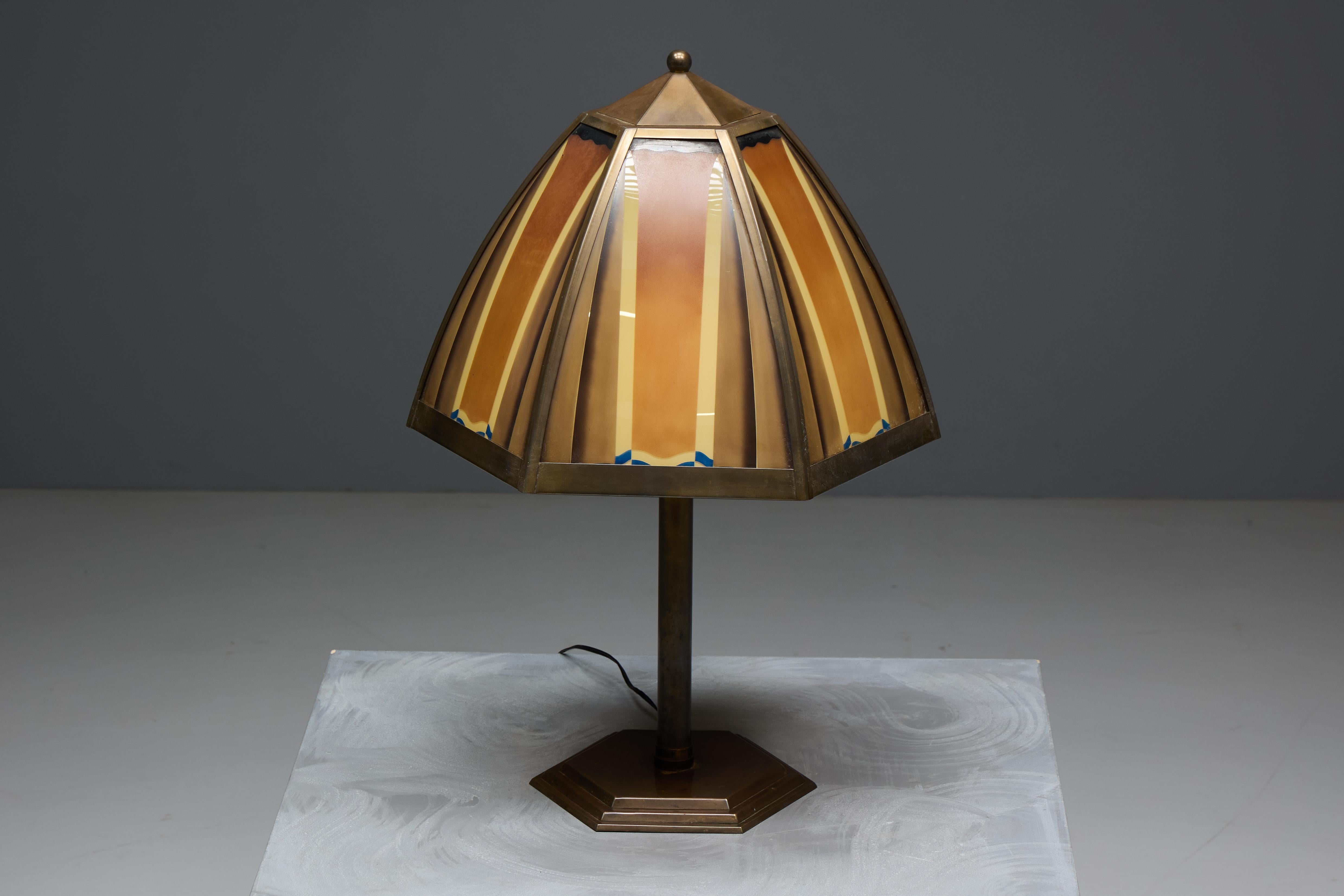 Bronze-Tischlampe der Amsterdamer Schule, Niederlande, 1920er Jahre im Angebot 6