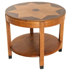 Amsterdam School Coffee Table with Star Design in the Top, the Netherlands 1930s