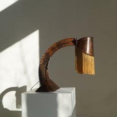 Amsterdam School copper and fringe desk lamp by Conrad Fehn, 1920s