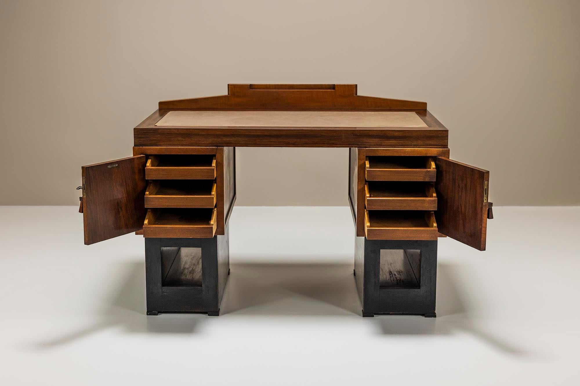 20th Century Amsterdam School Cubist Desk by Anton Hamaker for 't Woonhuys, 1930s For Sale