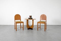 Amsterdam School Deco Oak Side Table with Macassar Rosewood Base