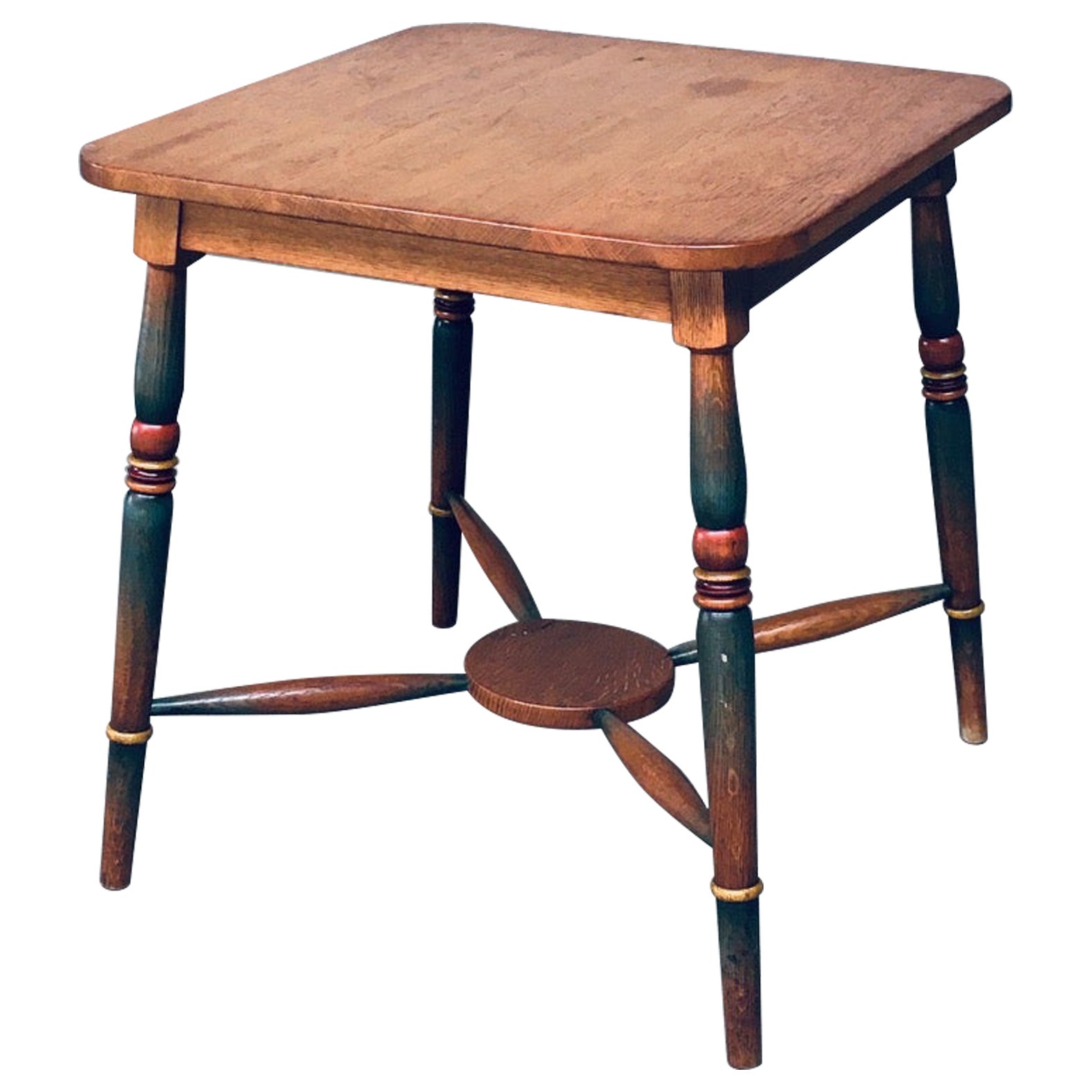 Table d'appoint peinte, Amsterdam School Design, Pays-Bas années 1920