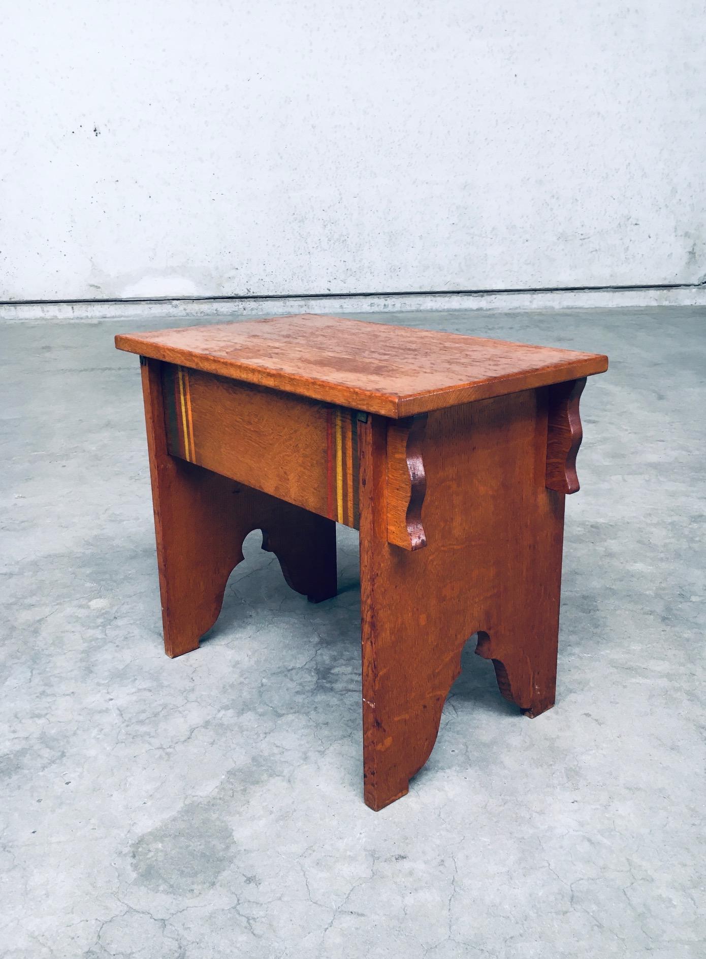 Amsterdam School Design Side Table, Netherlands 1920's For Sale 4