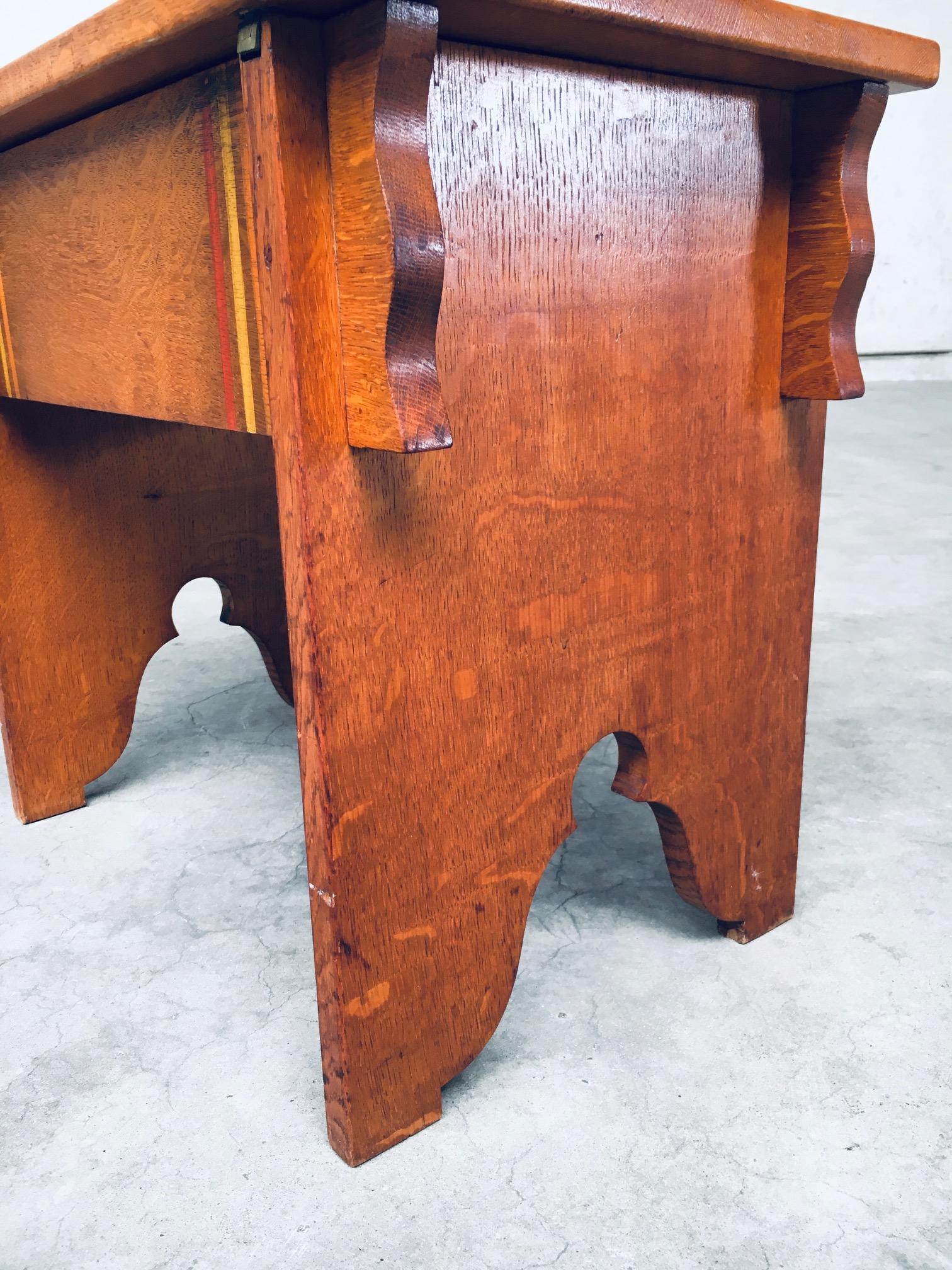 Amsterdam School Design Side Table, Netherlands 1920's For Sale 7