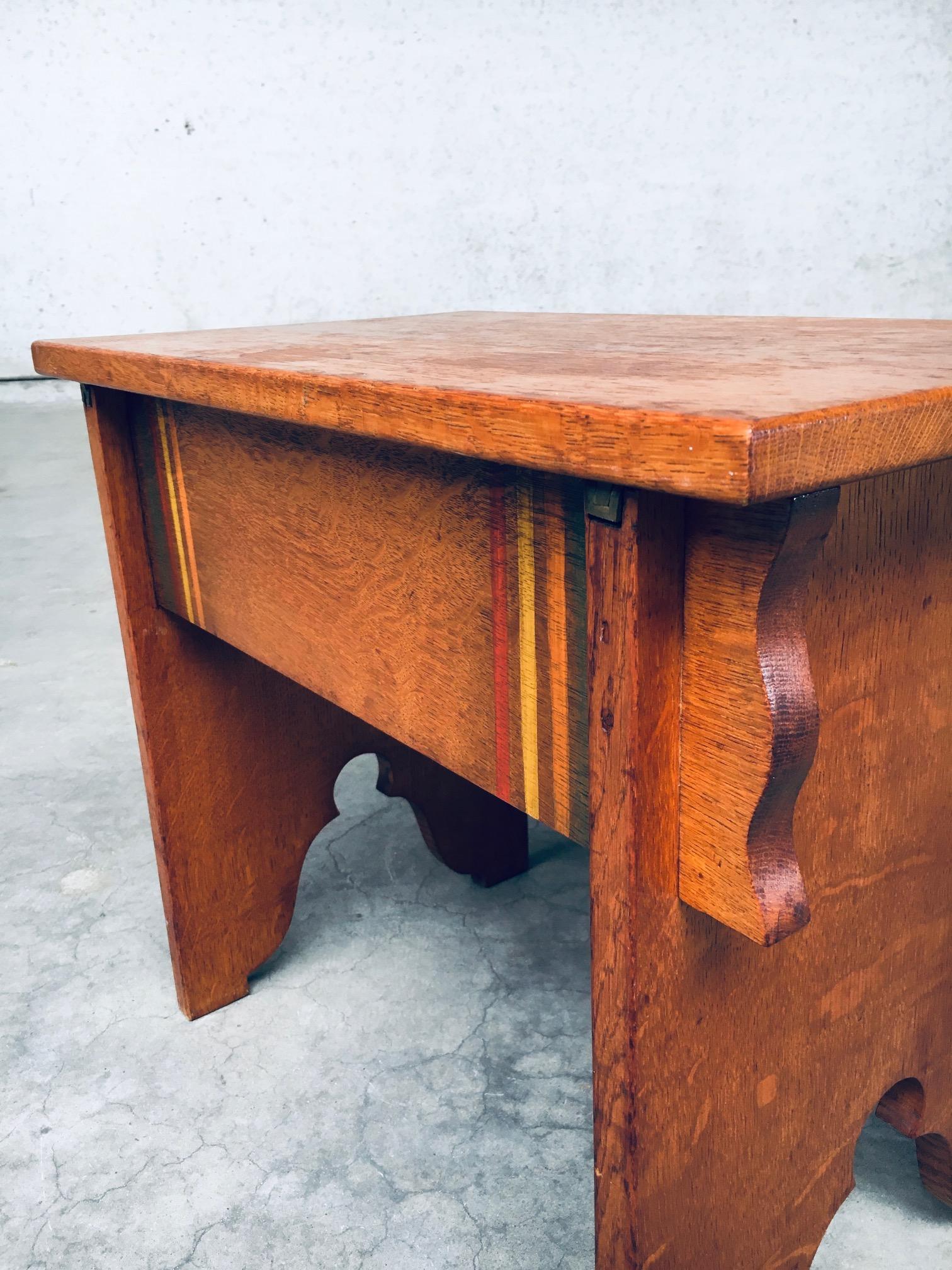 Amsterdam School Design Side Table, Netherlands 1920's For Sale 8