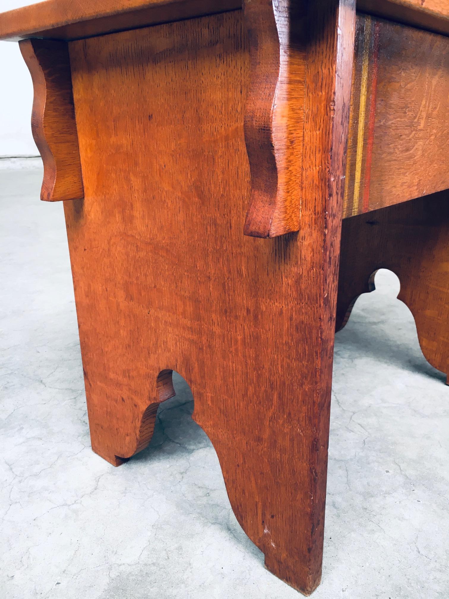 Amsterdam School Design Side Table, Netherlands 1920's For Sale 13