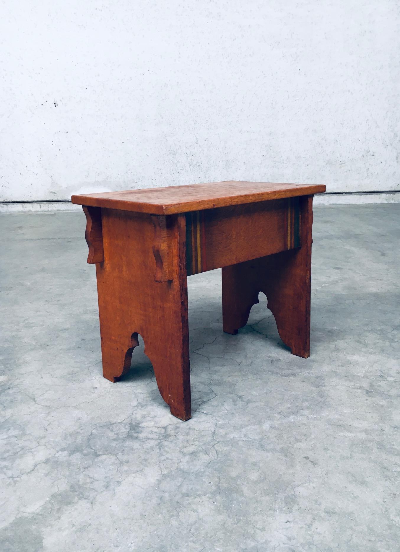 Arts and Crafts Amsterdam School Design Side Table, Netherlands 1920's For Sale