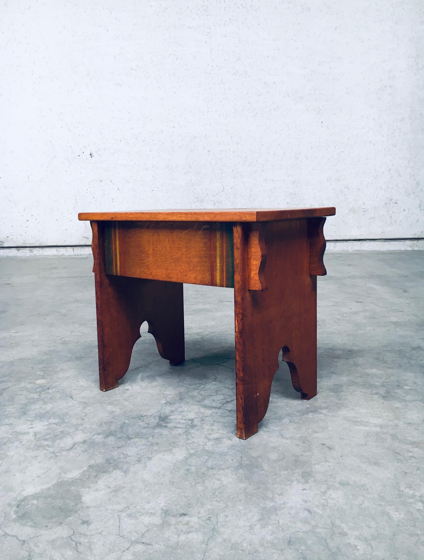 Early 20th Century Amsterdam School Design Side Table, Netherlands 1920's For Sale