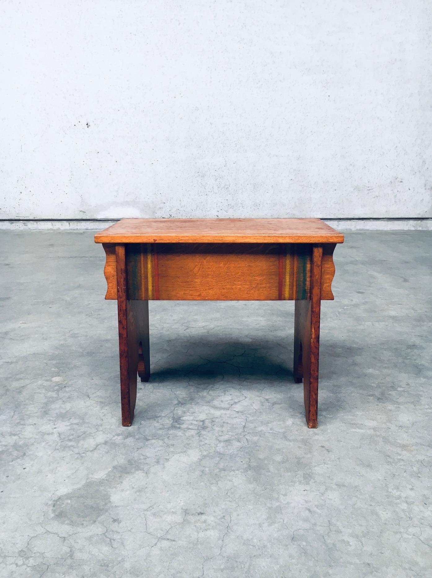 Amsterdam School Design Side Table, Netherlands 1920's For Sale 1