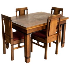 Amsterdam School Dining Room Set by P.E.L. Izeren for Genneper Molen, The Nether